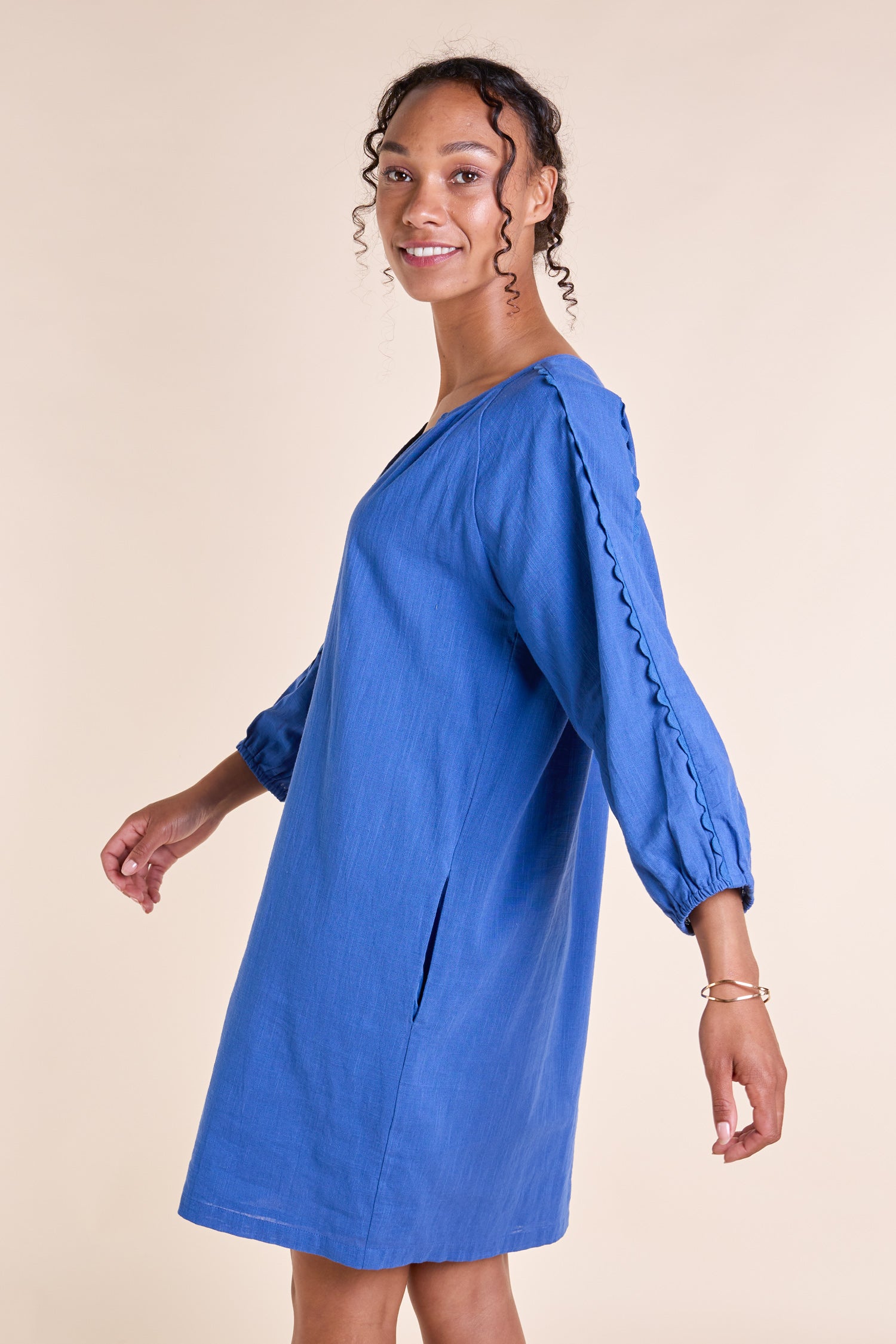 SS25 Scallop Trim Tunic Dress - China