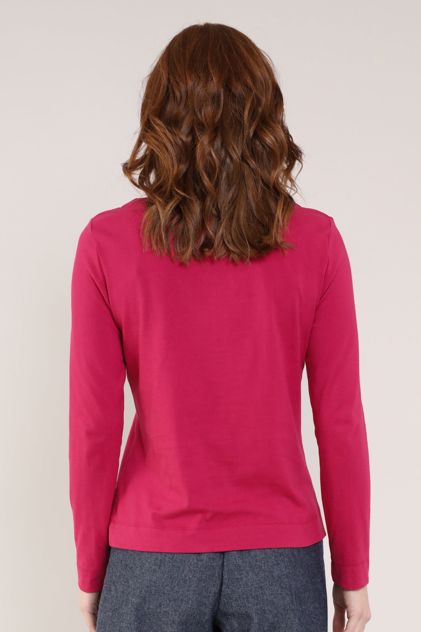 Crimson Colour GOTS Organic Cotton Long Sleeve Tops - Back side
