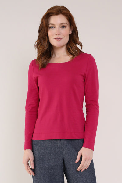 Crimson Colour GOTS Organic Cotton Long Sleeve Tops - Front side
