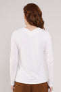 Ivory Colour GOTS Organic Cotton V Neck Tops - Back side
