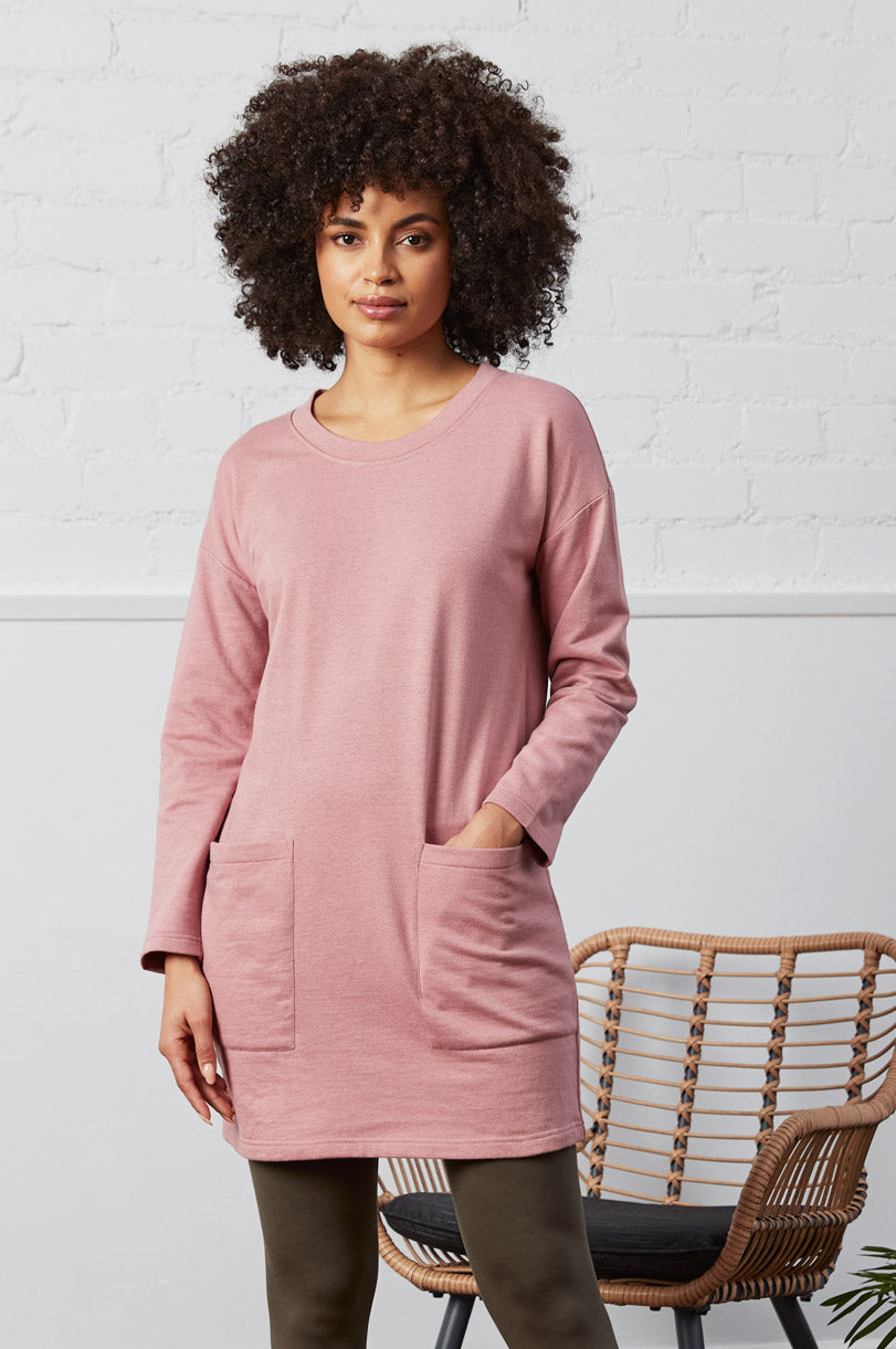 Organic Cotton Marl Tunic Dress GOTS