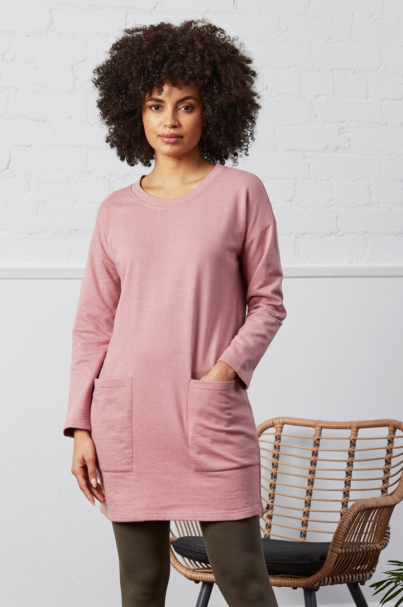 Organic Cotton Marl Tunic Dress GOTS