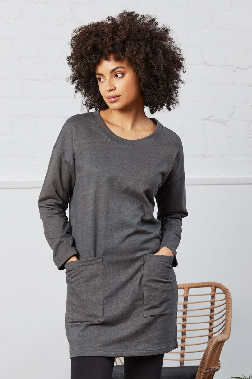 Organic Cotton Marl Tunic Dress GOTS