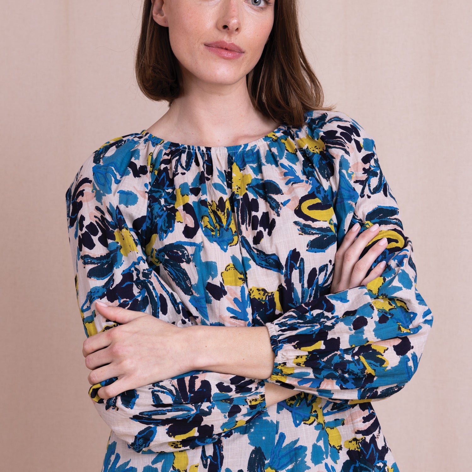 AW26 Printed Raglan Sleeve Blouse - Wax