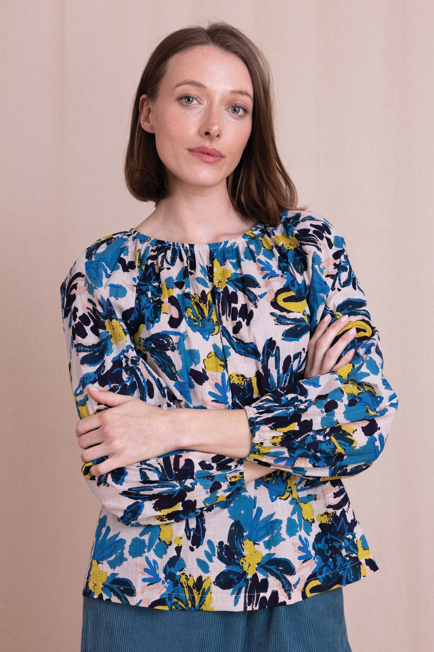 AW26 Printed Raglan Sleeve Blouse - Wax