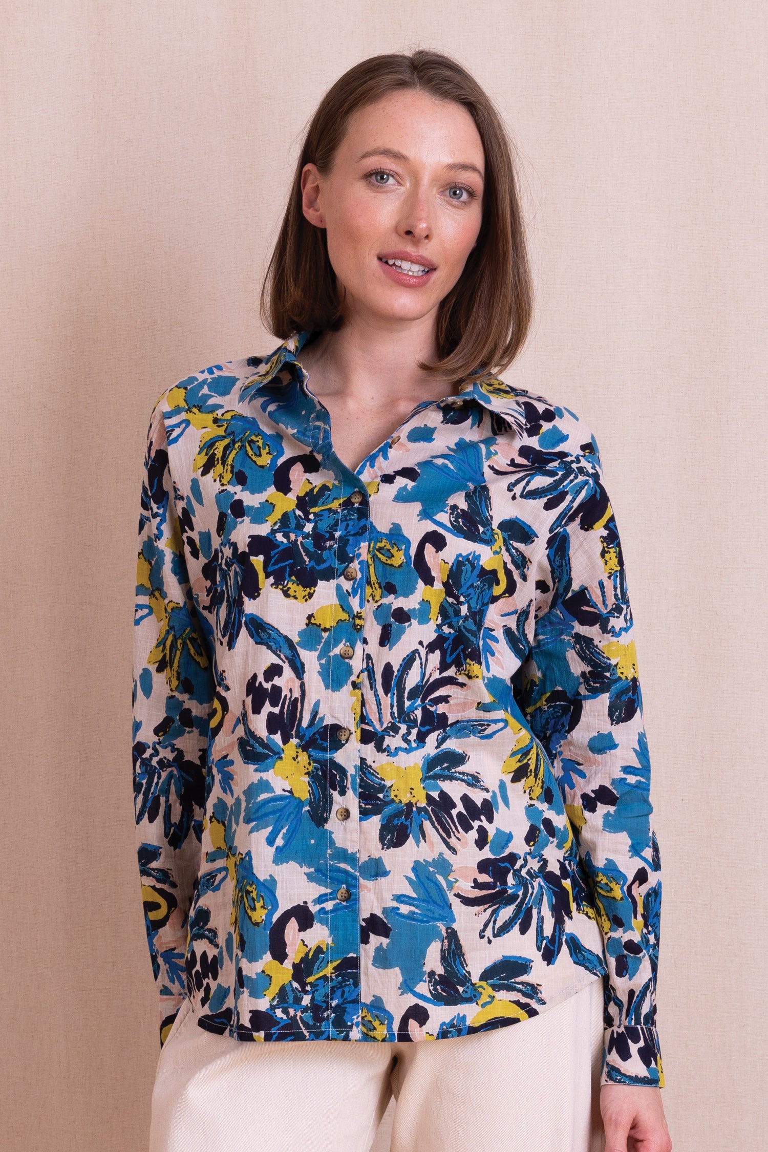 AW26 Oversized Printed Cotton Shirt - Wax