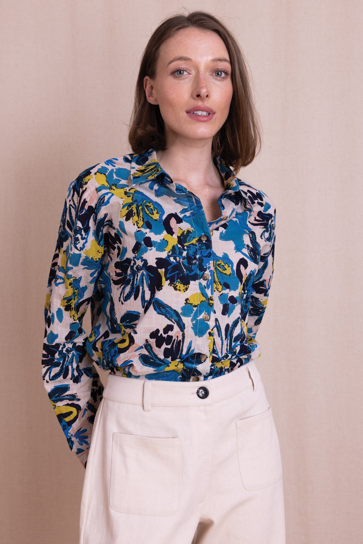 AW26 Oversized Printed Cotton Shirt - Wax