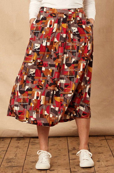 PH8018  Textured Lyocell Midi Skirt
