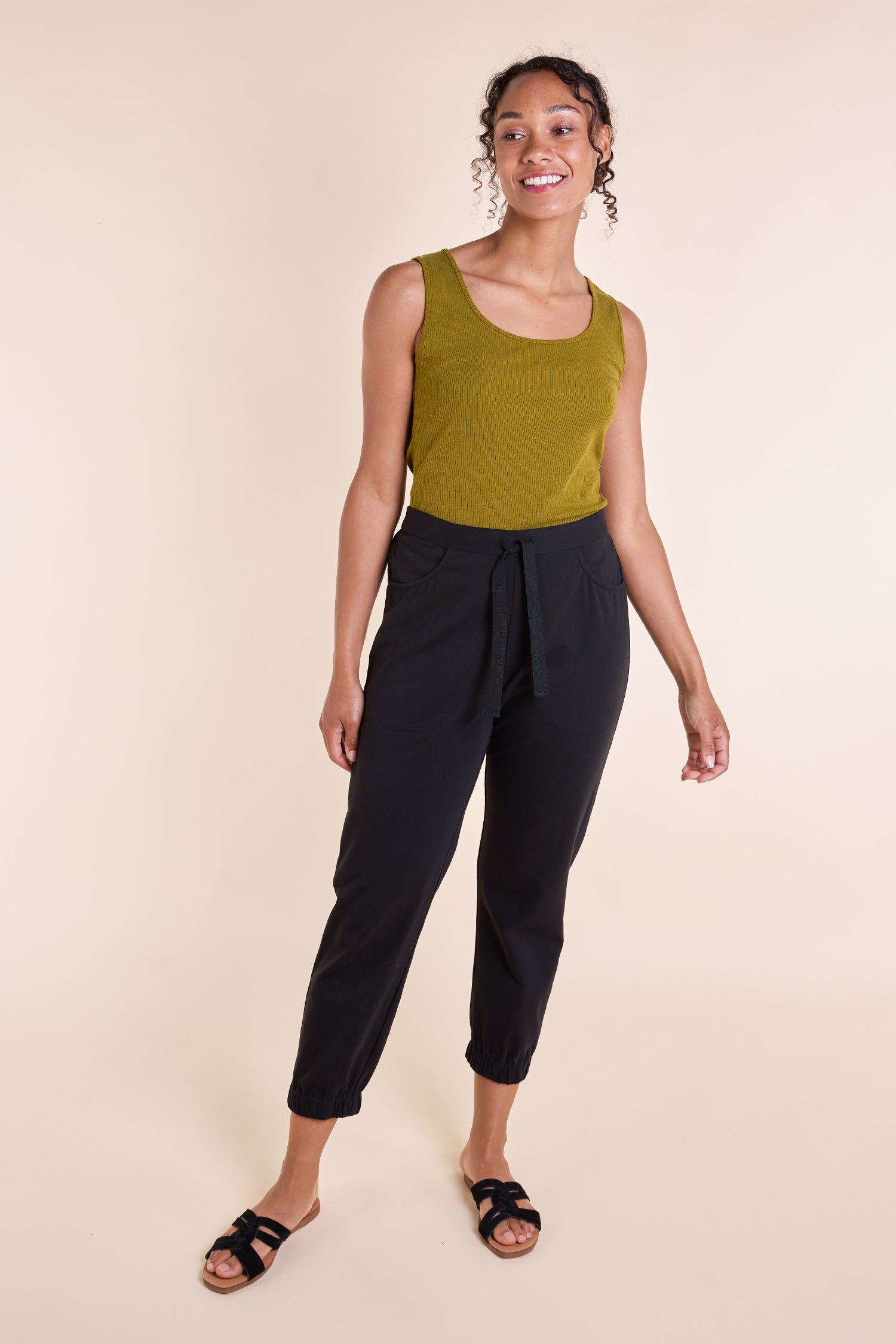 SS25 GOTS Organic Cotton Jersey Trousers - Black