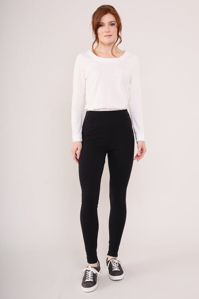 Black Colour GOTS Organic Cotton Legging - Front side 
