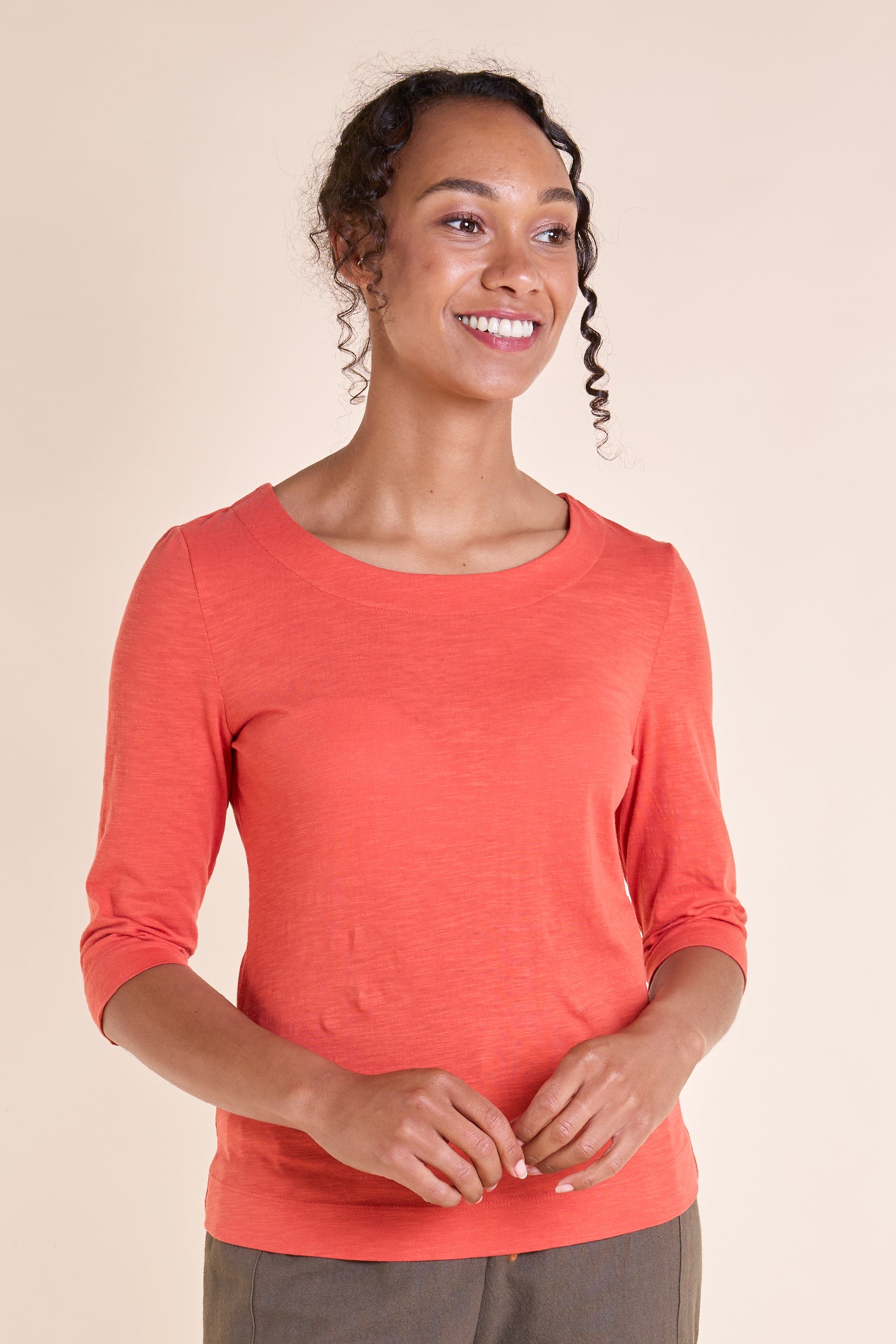 SS25 GOTS Organic Cotton Top - Tangerine