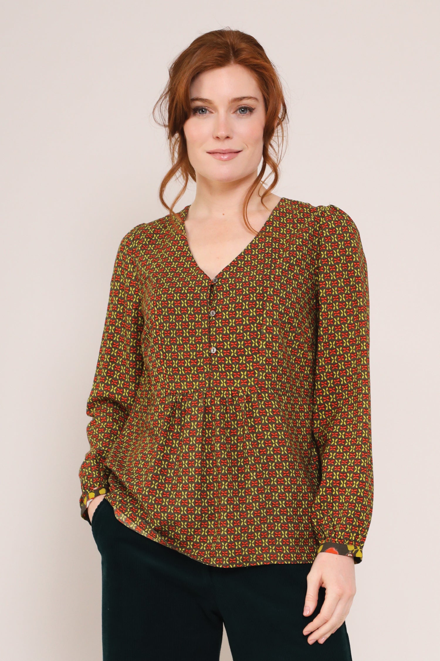 EcoVero™ Button Smock Top