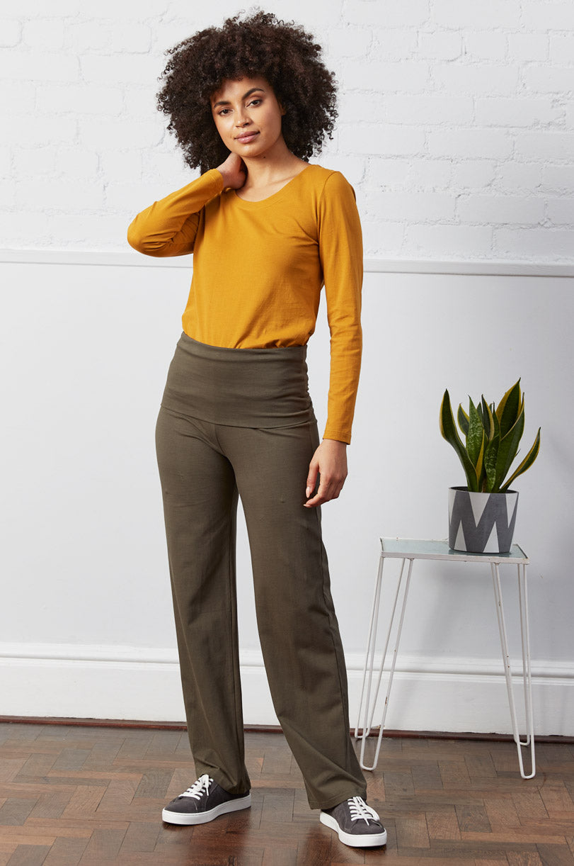 GOTS Organic Cotton Roll-Top Jersey Trousers