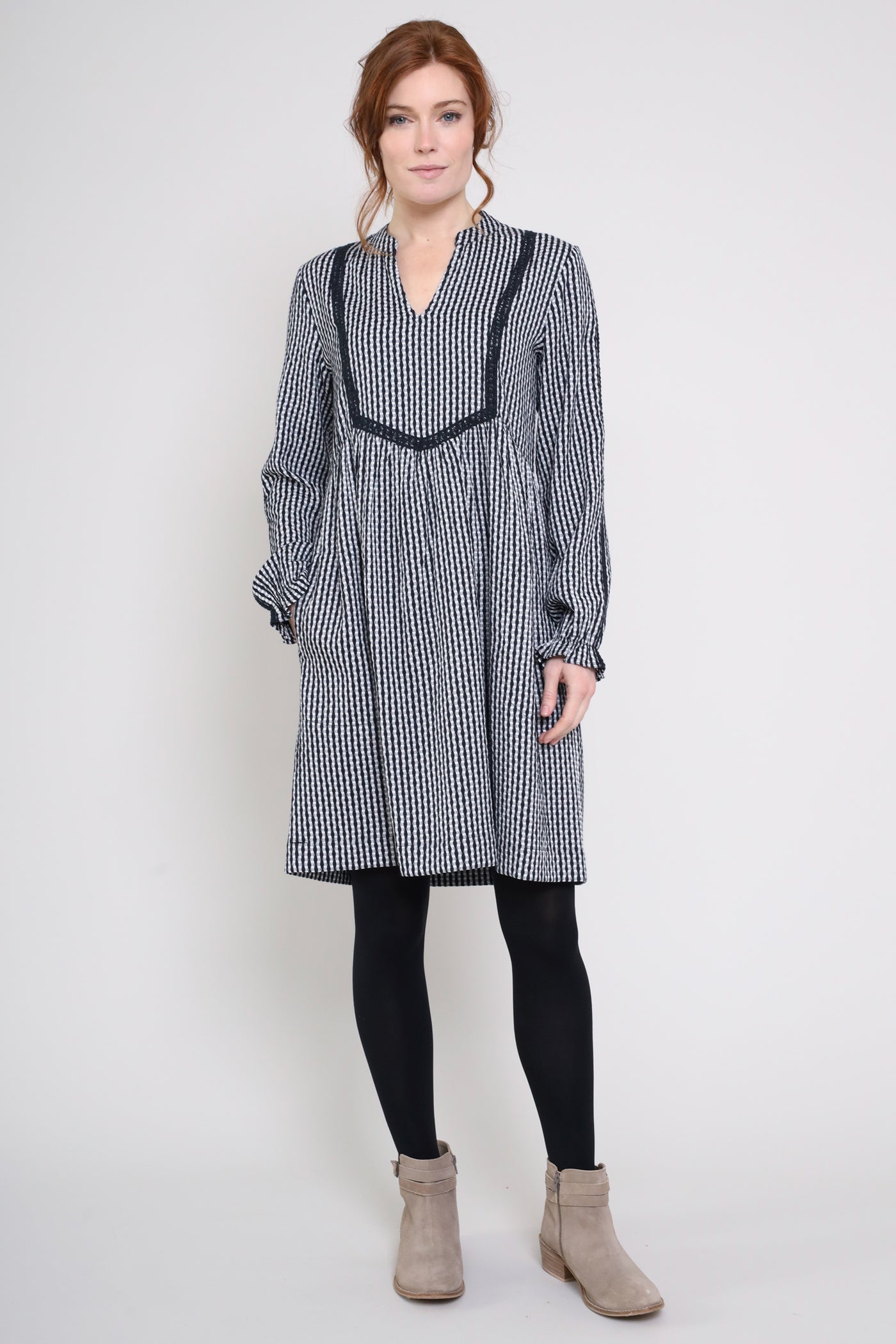 Cotton Gathered Tunic Dress