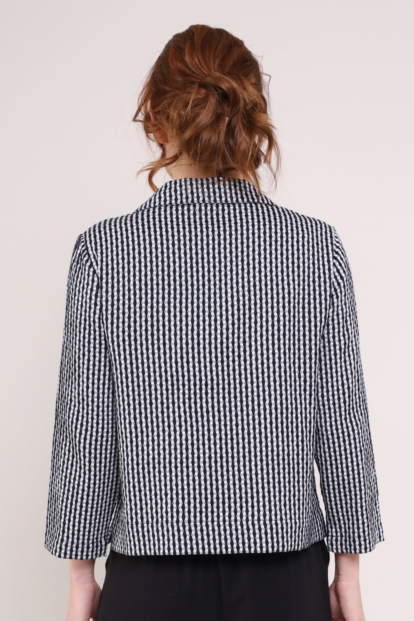 Cotton Check Collar Top