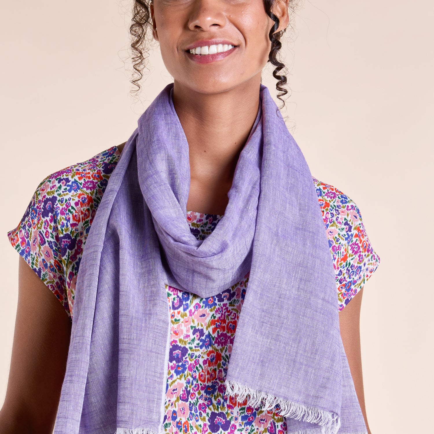 SS25 Yarn Dyed Cotton Scarf - Pansy