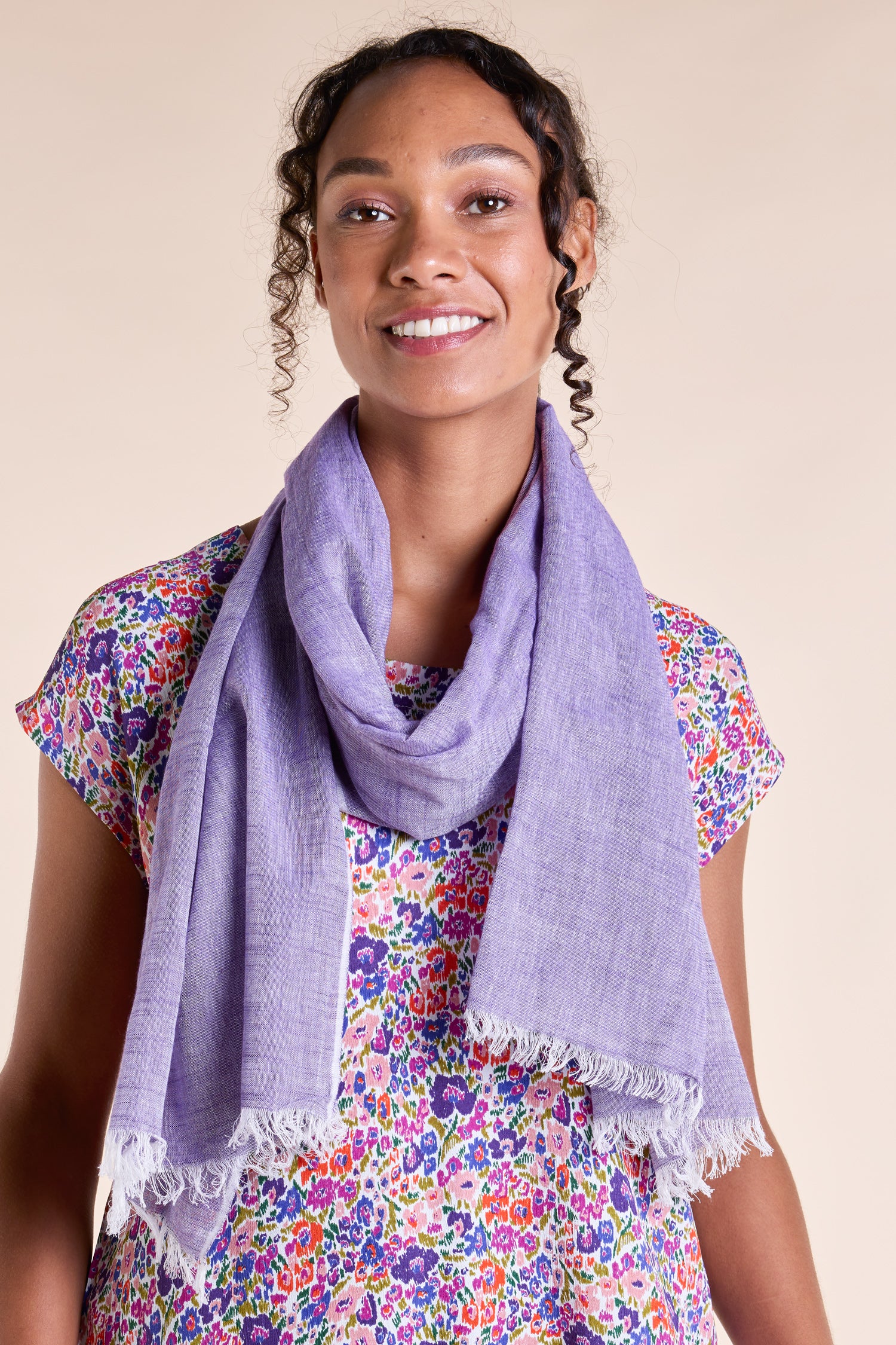 SS25 Yarn Dyed Cotton Scarf - Pansy