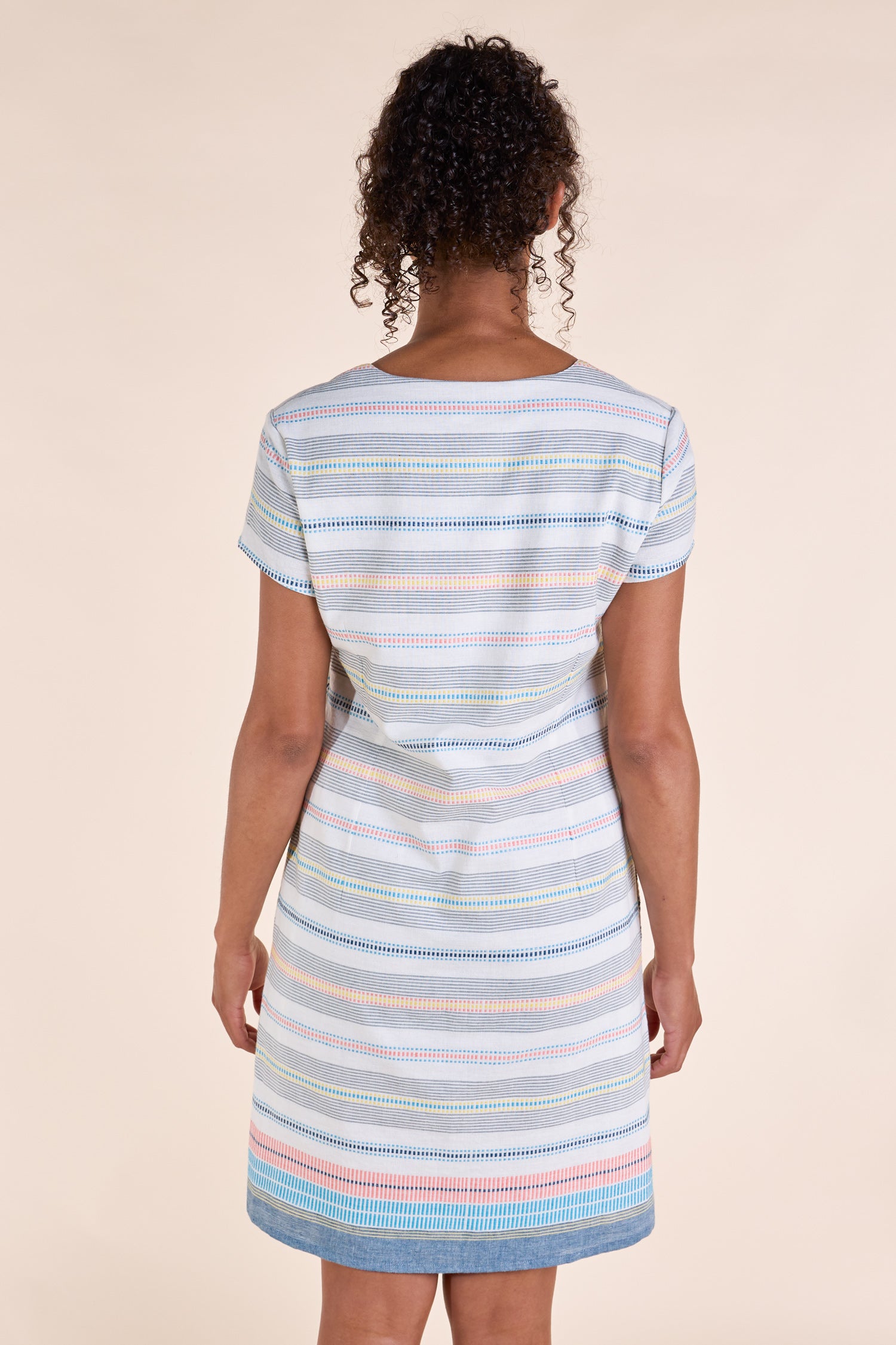 SS25 Handloom Stripe Tunic Dress - Ivory