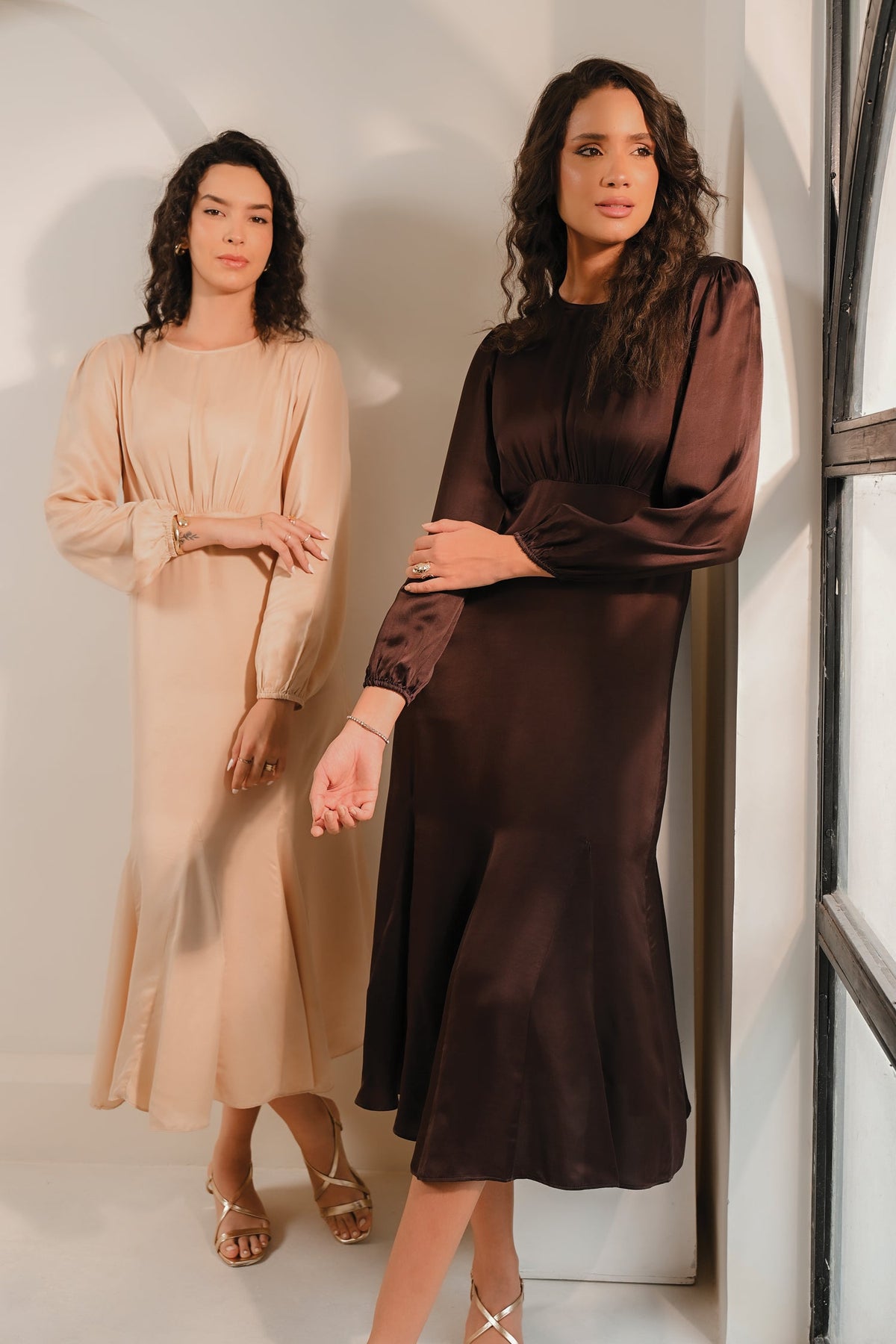 AW26 Godet Hem Tea Dress - Chocolate