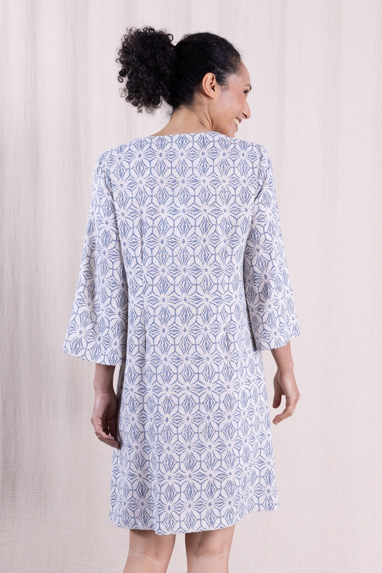 SS26 Relaxed Tunic Dress Cornflower