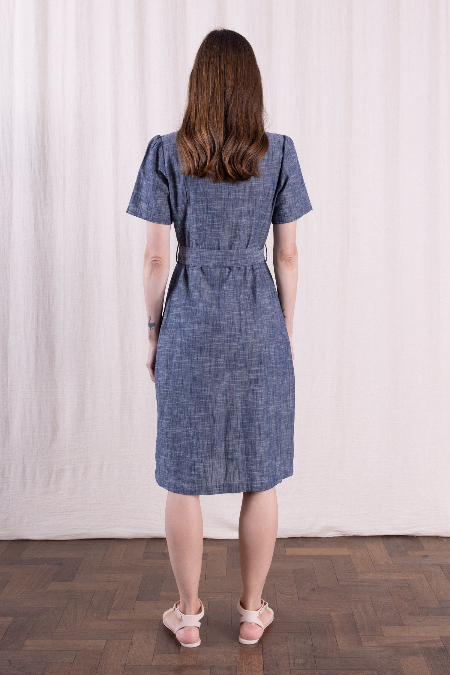 SS26 Button Through Dress - Chambray