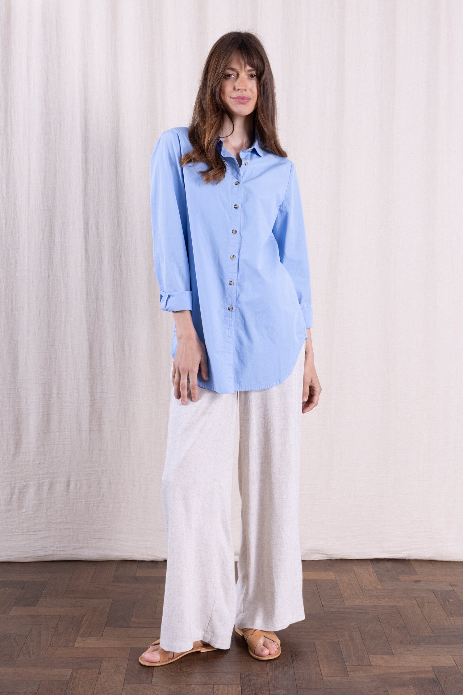SS26 Cotton Poplin Shirt - Misty