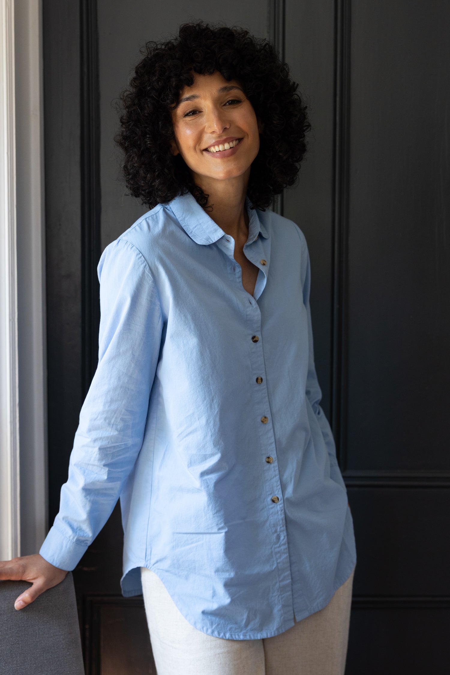 SS26 Cotton Poplin Shirt - Misty