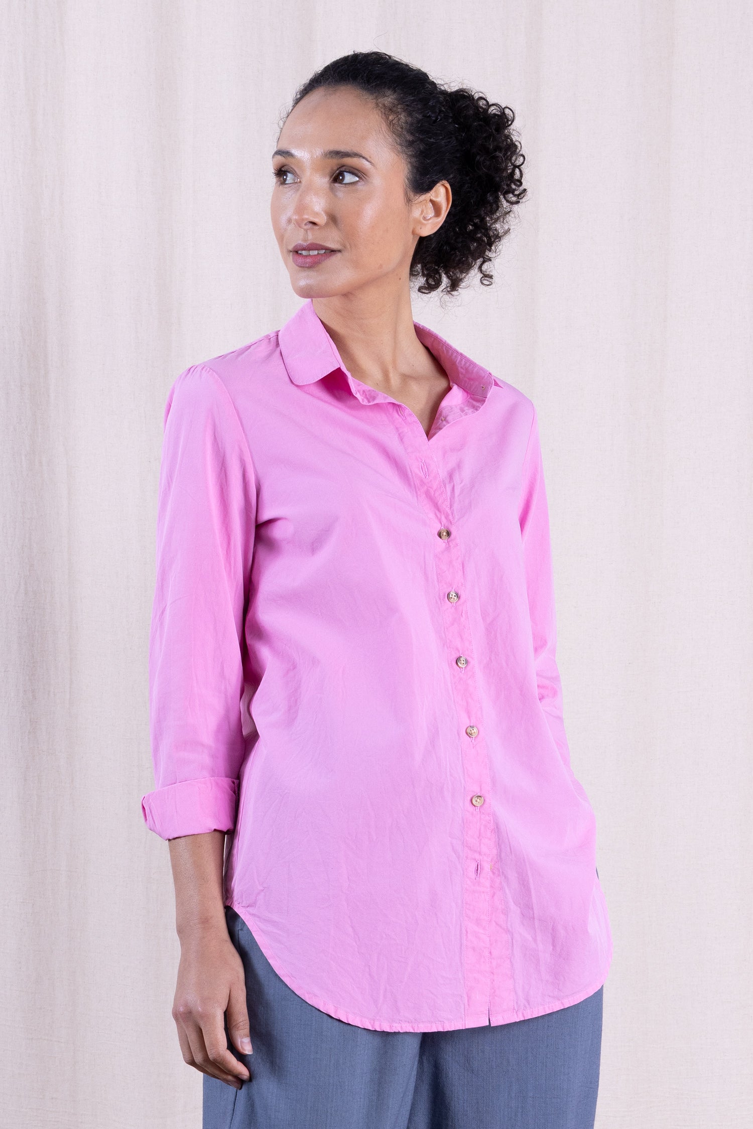 SS26 Cotton Poplin Shirt - Orchid