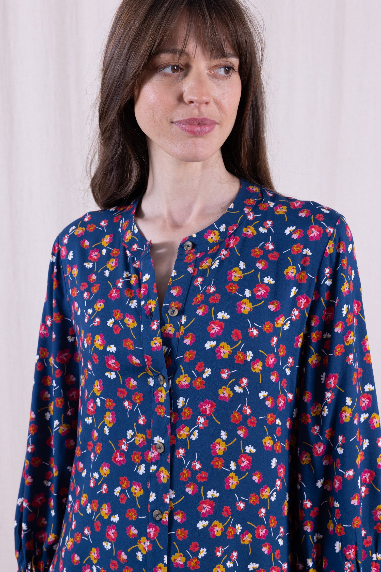 SS26 Viscose Button Through Dress - Oxford