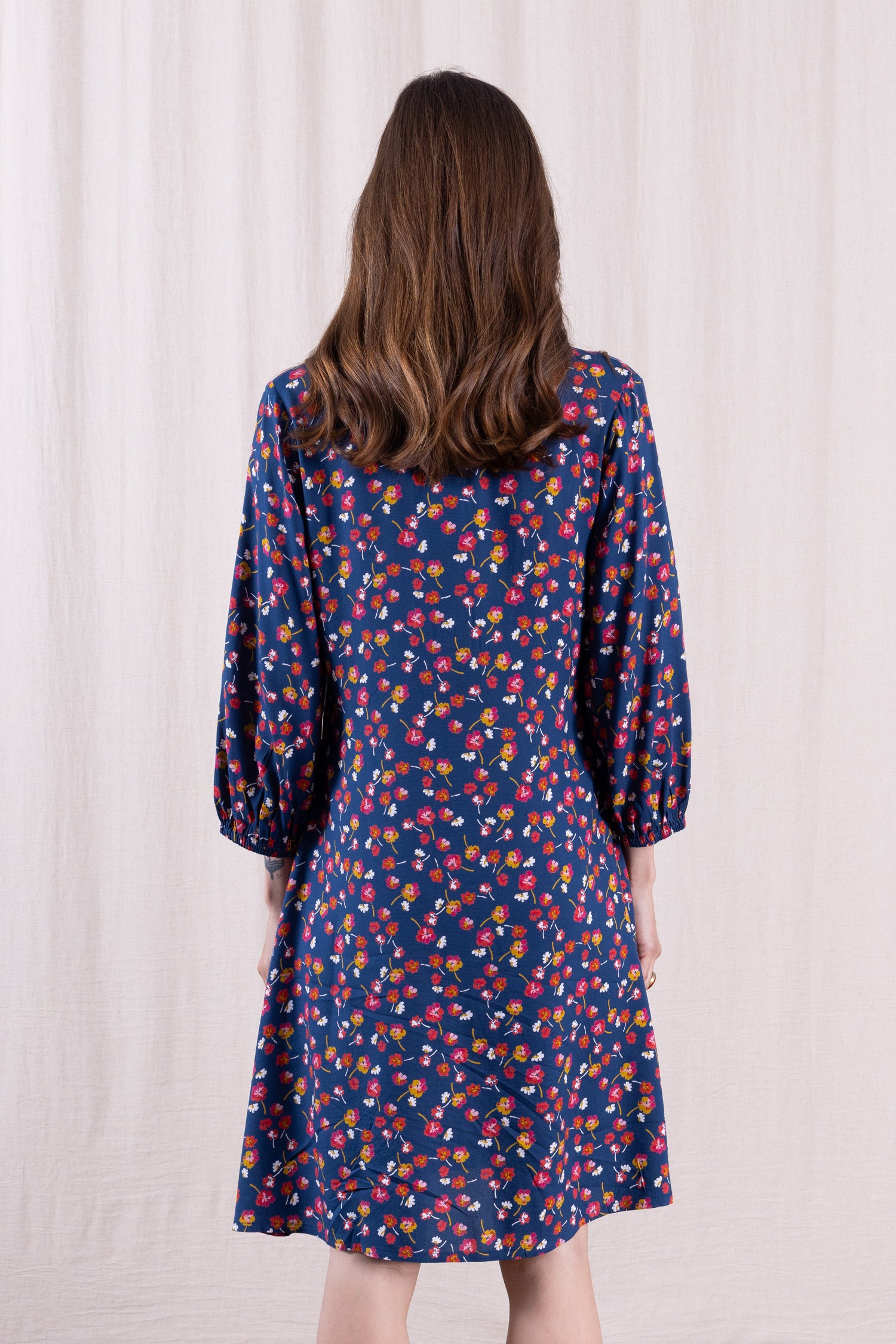 SS26 Viscose Button Through Dress - Oxford