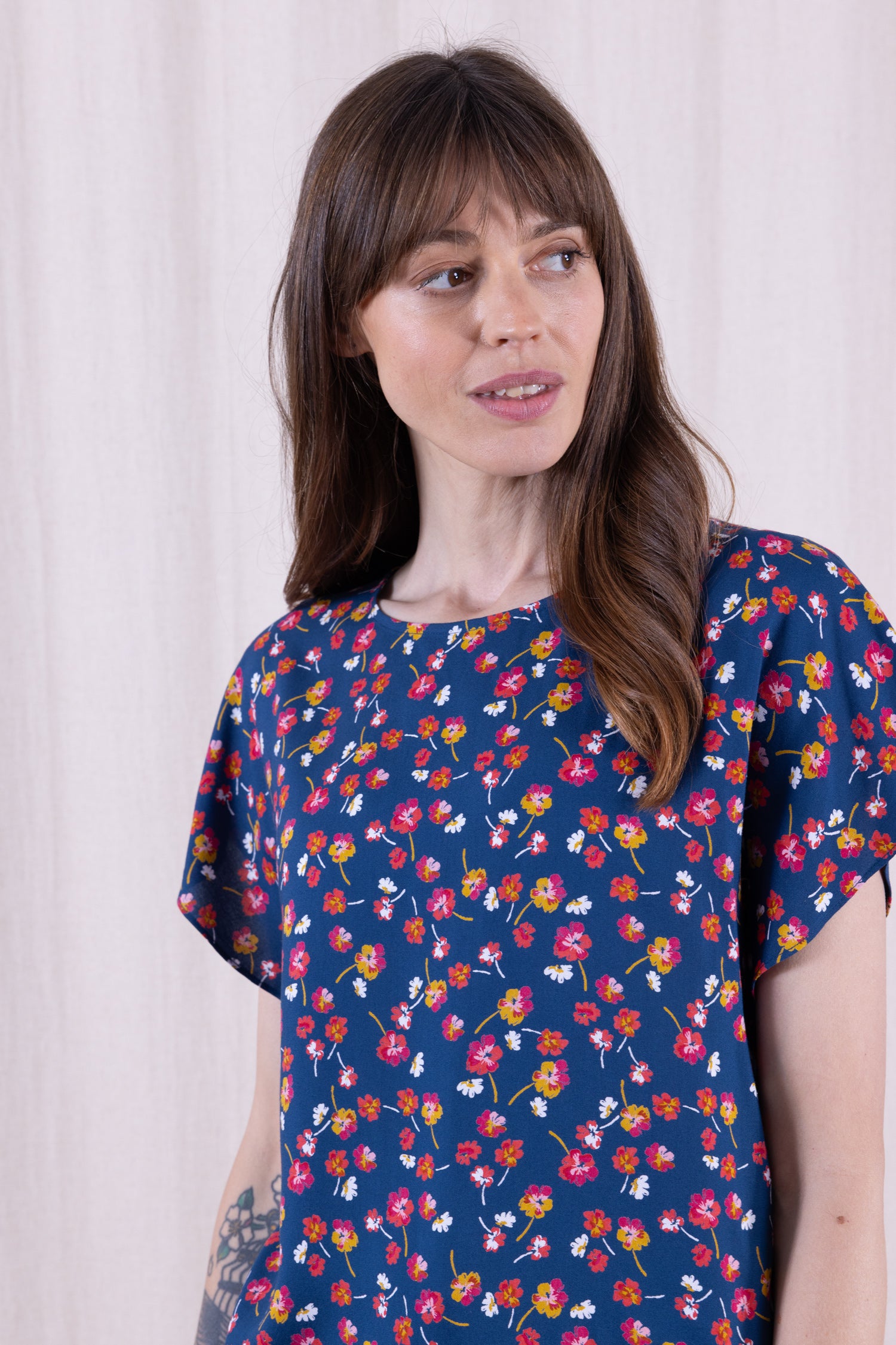 SS26 Viscose Flutter Sleeve Top - Oxford