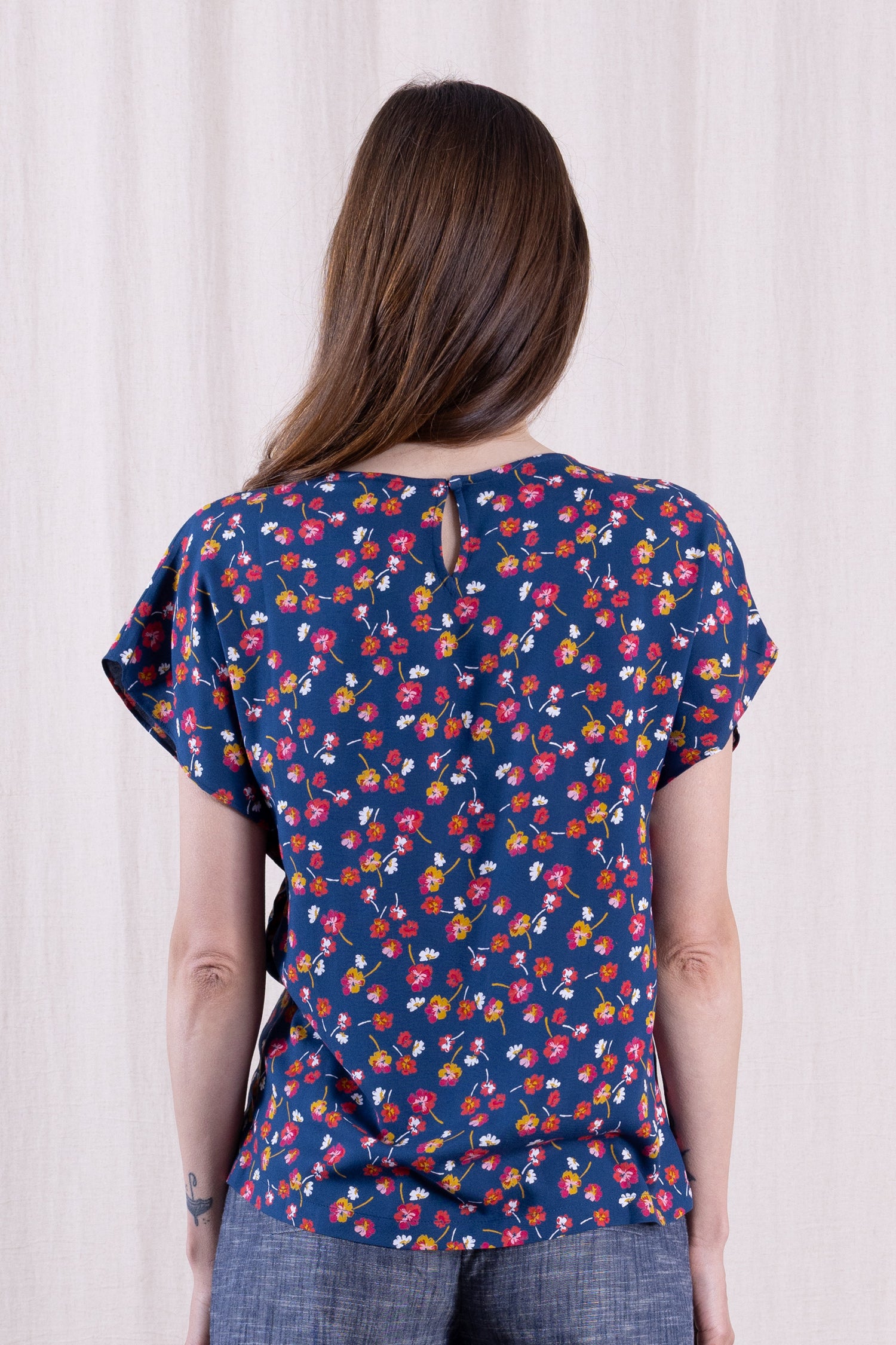 SS26 Viscose Flutter Sleeve Top - Oxford