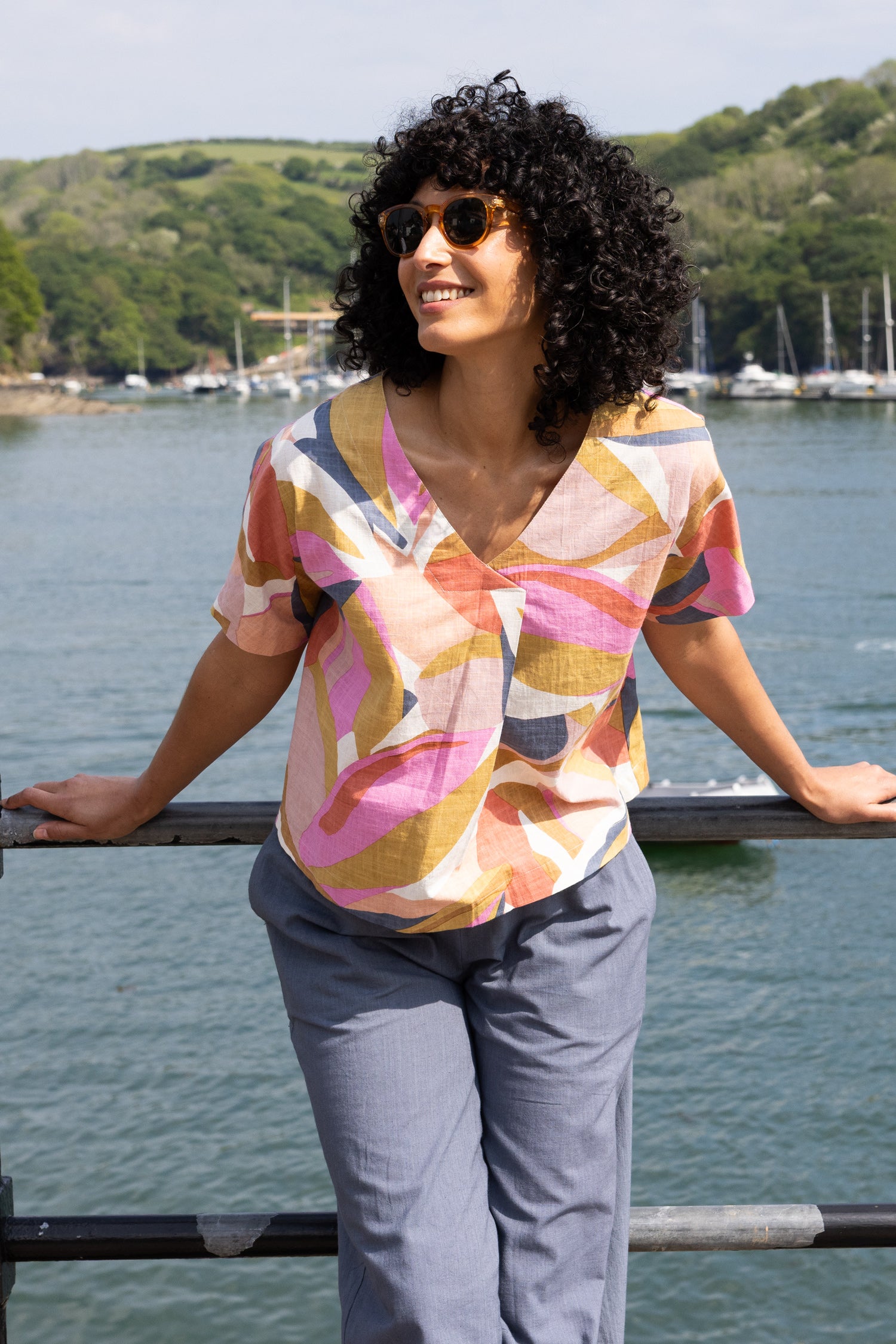 SS26 Cotton Pleat Front Top - Multi