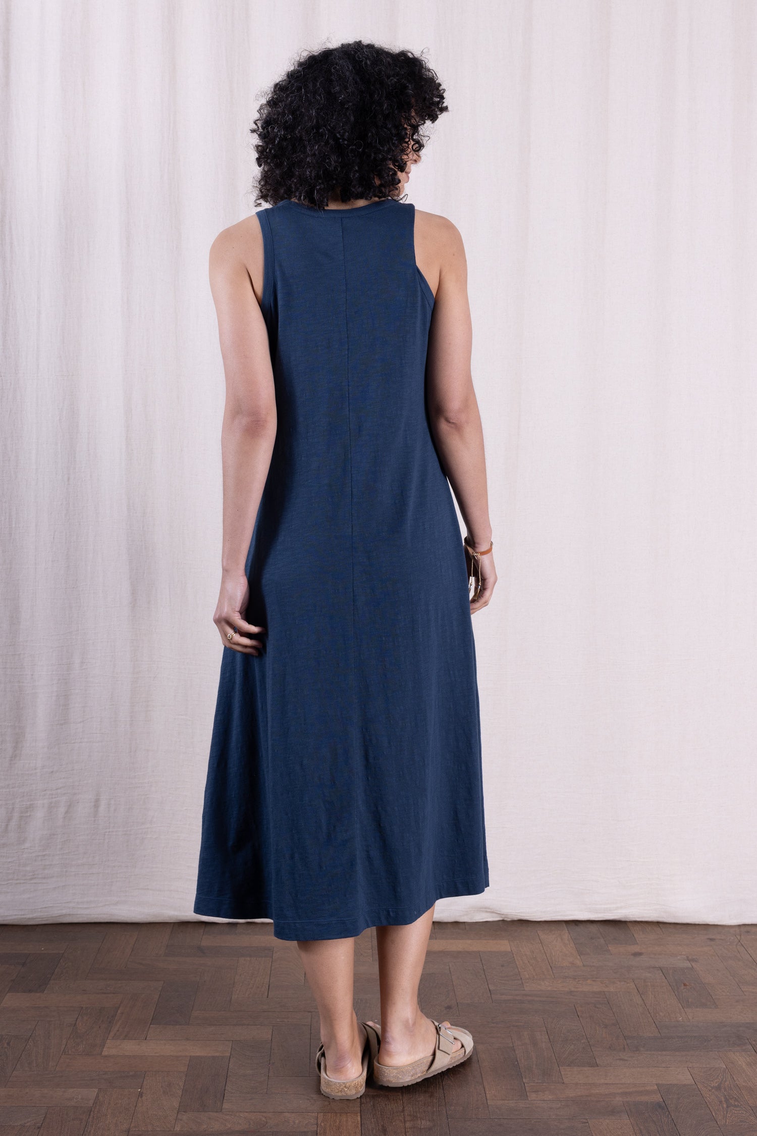 SS26 GOTS Organic Cotton Jersey Midi Dress - Oxford