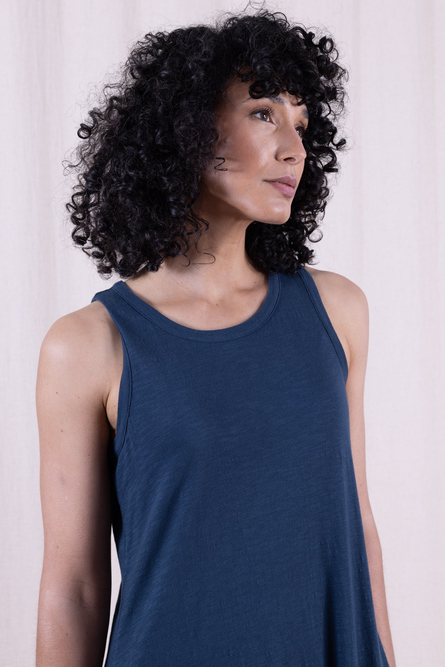 SS26 GOTS Organic Cotton Jersey Midi Dress - Oxford