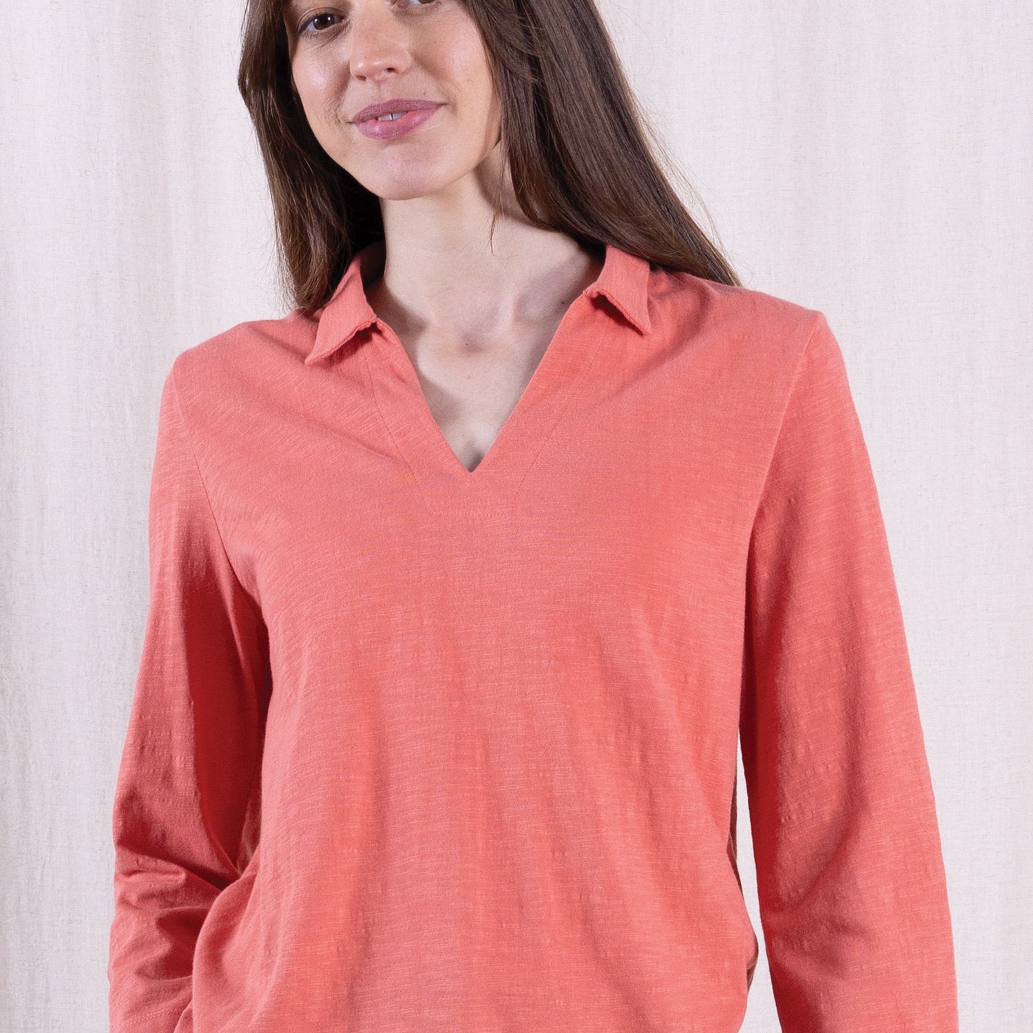 SS26 GOTS Organic Cotton Easy Collar Top - Tulip