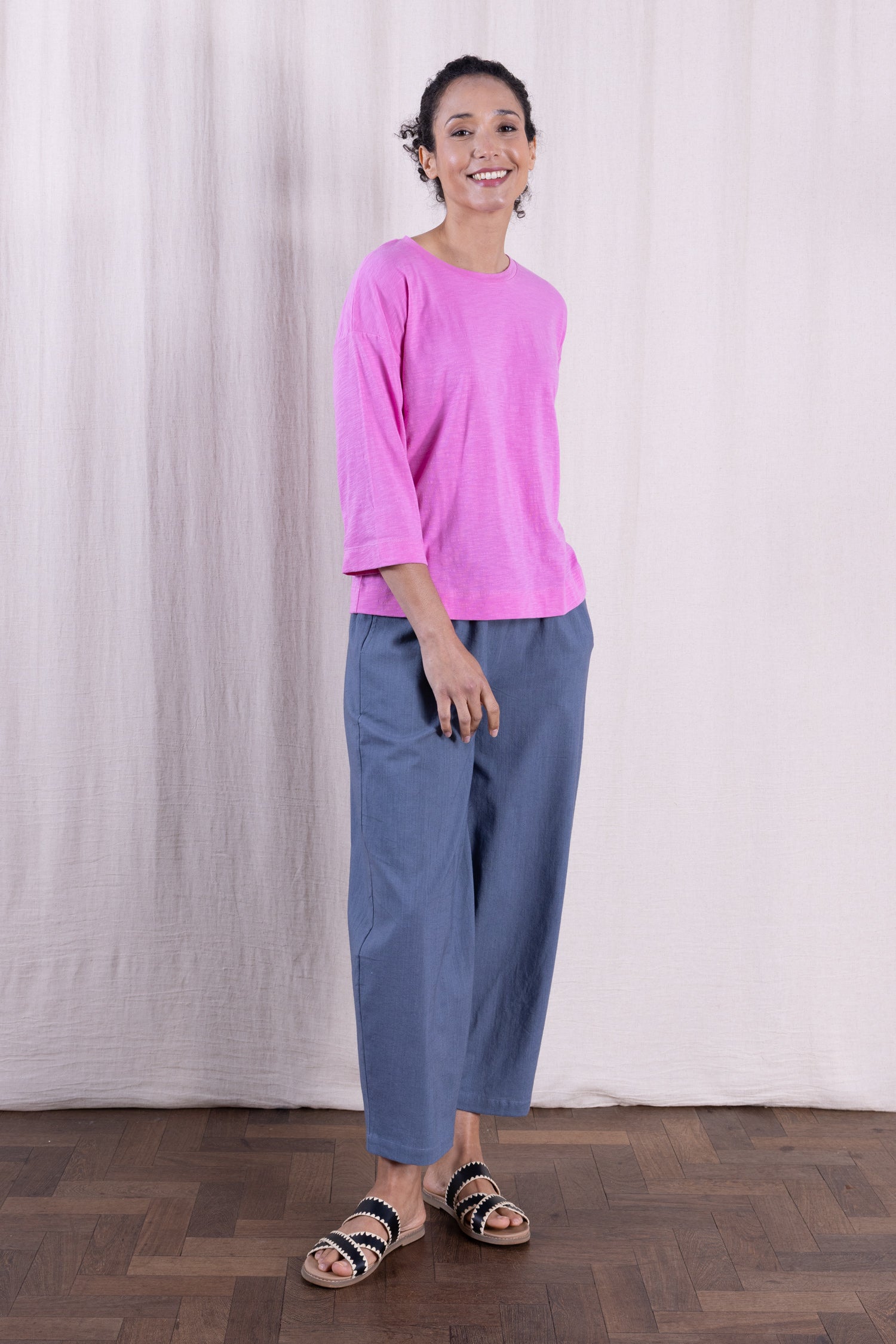SS26 GOTS Organic Cotton 3/4 Sleeve Top - Orchid