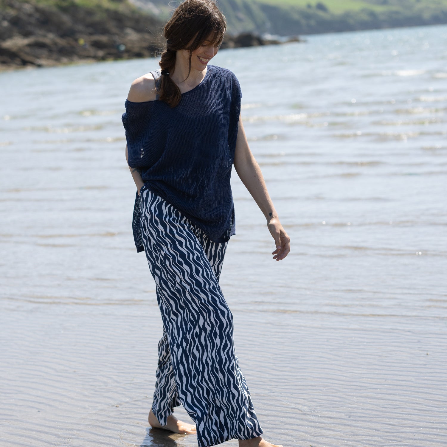 SS26 Wide Leg Trouser - Navy