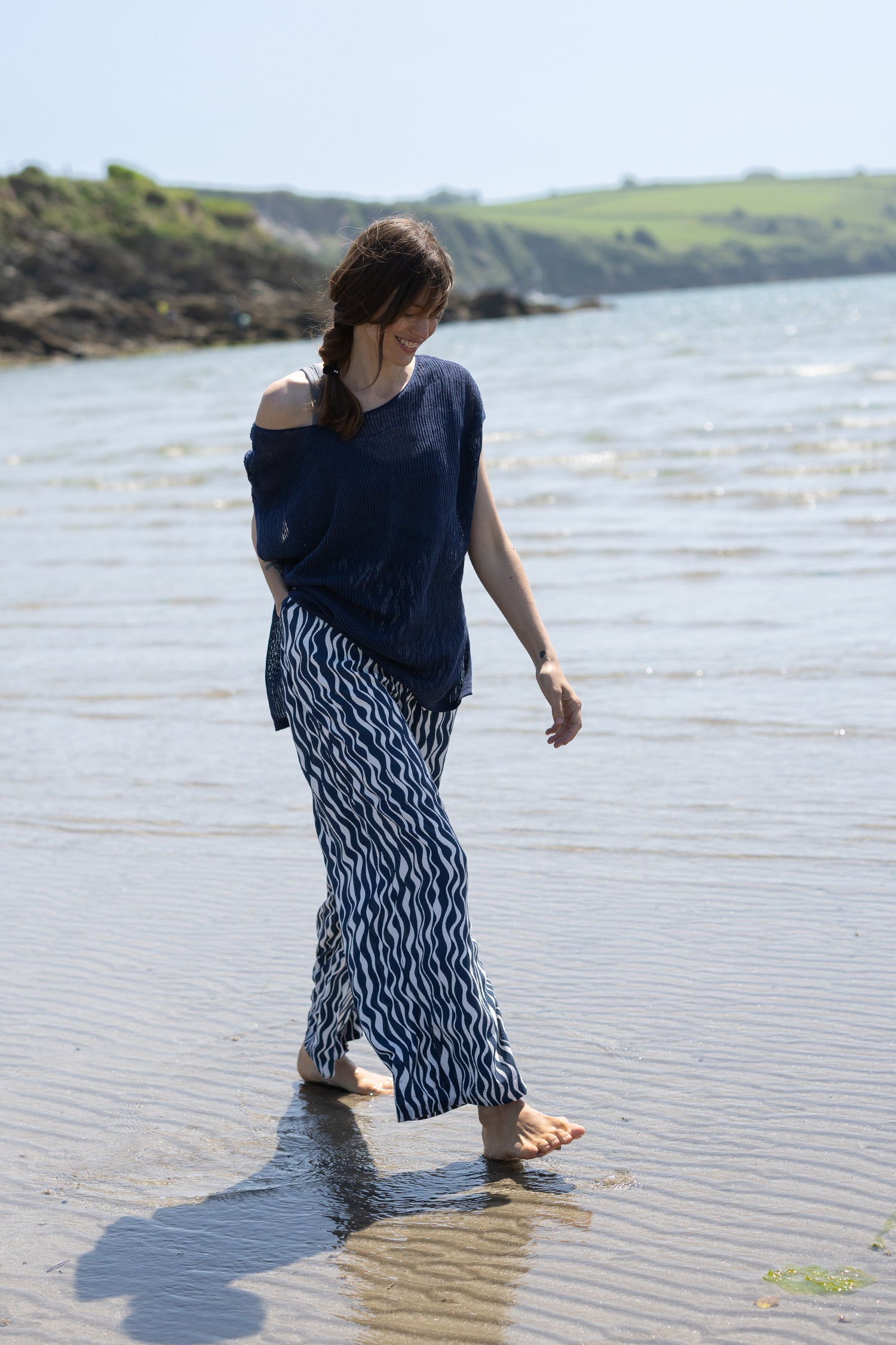 SS26 Wide Leg Trouser - Navy