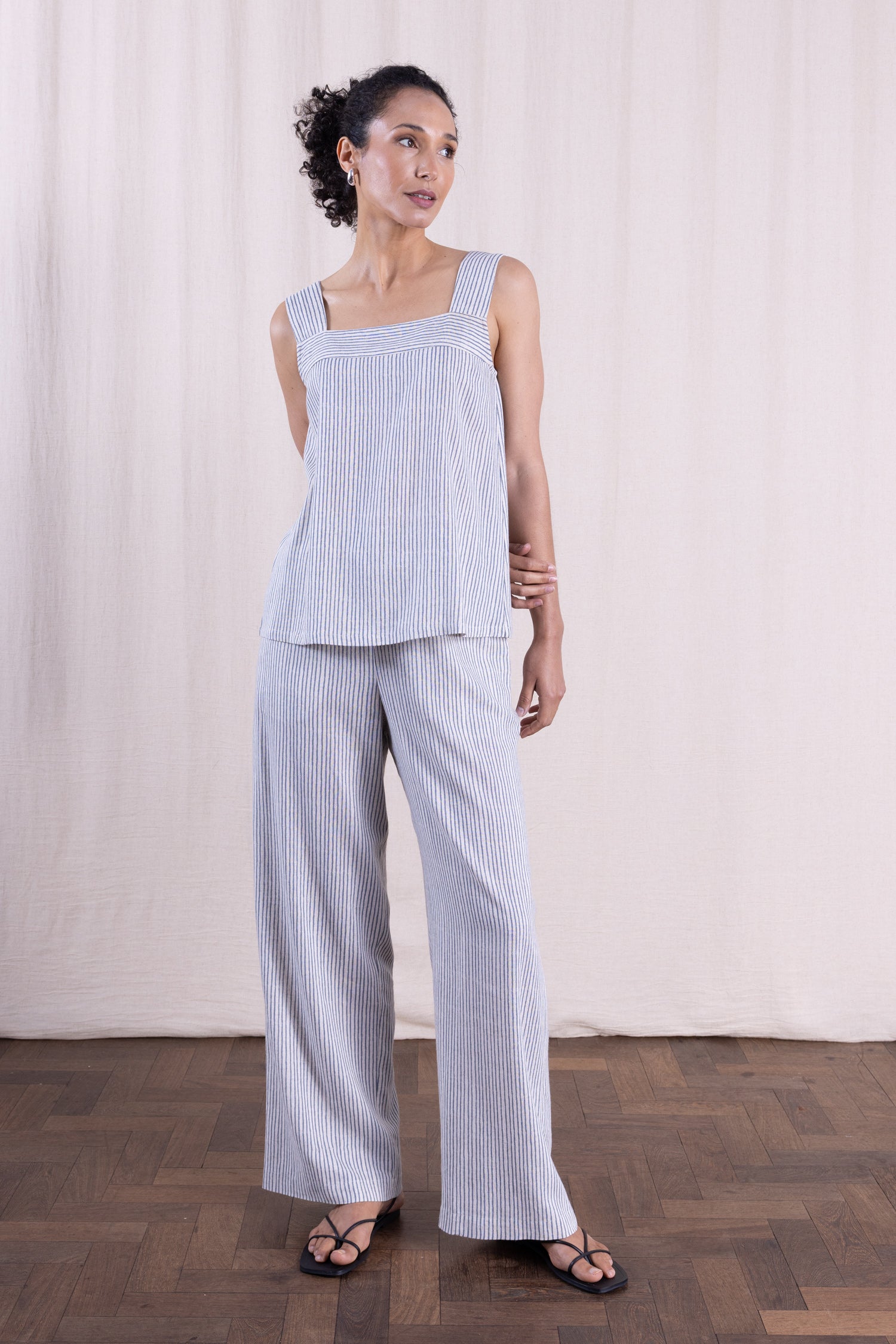 SS26 Linen Blend Cami - Cornflower
