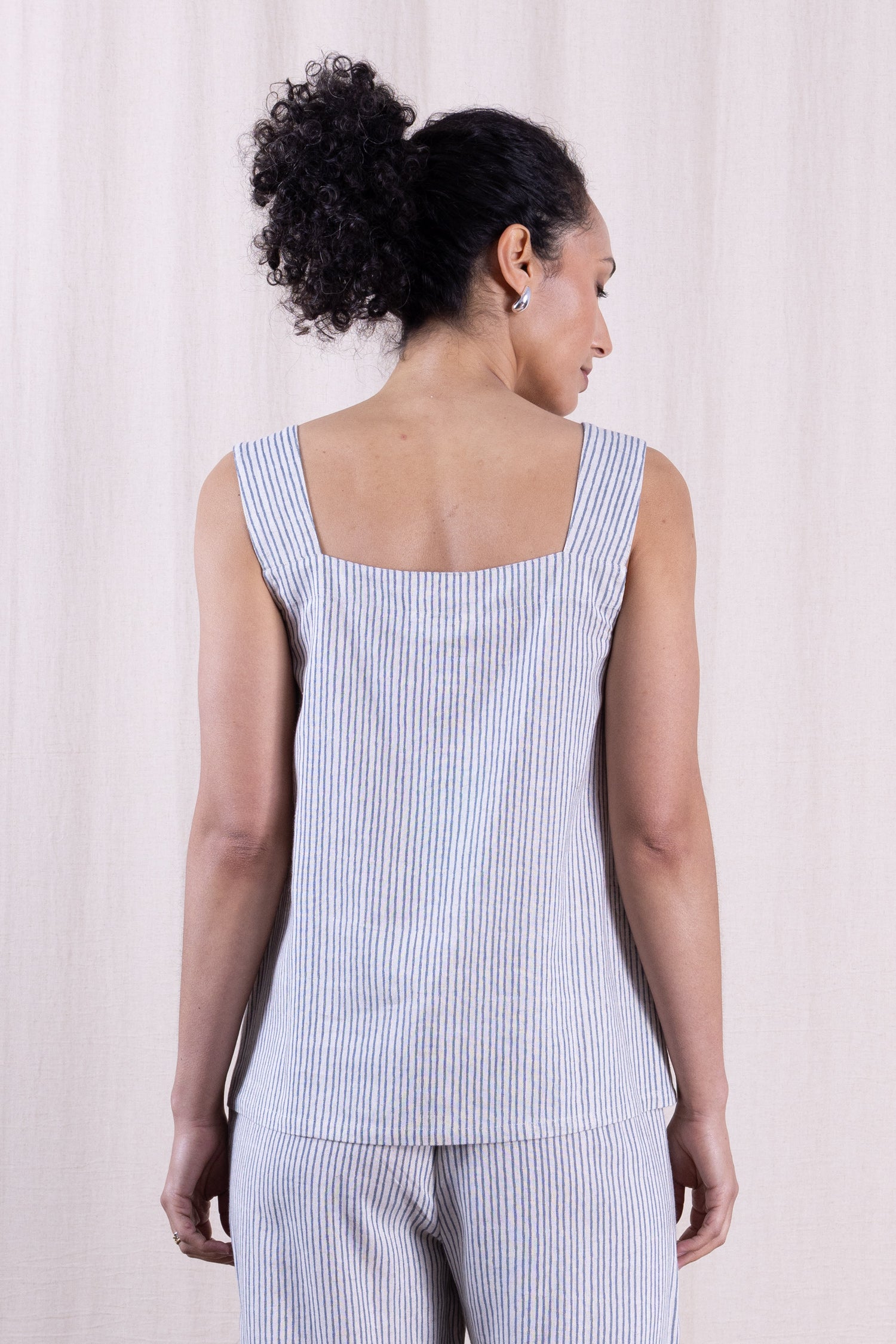 SS26 Linen Blend Cami - Cornflower