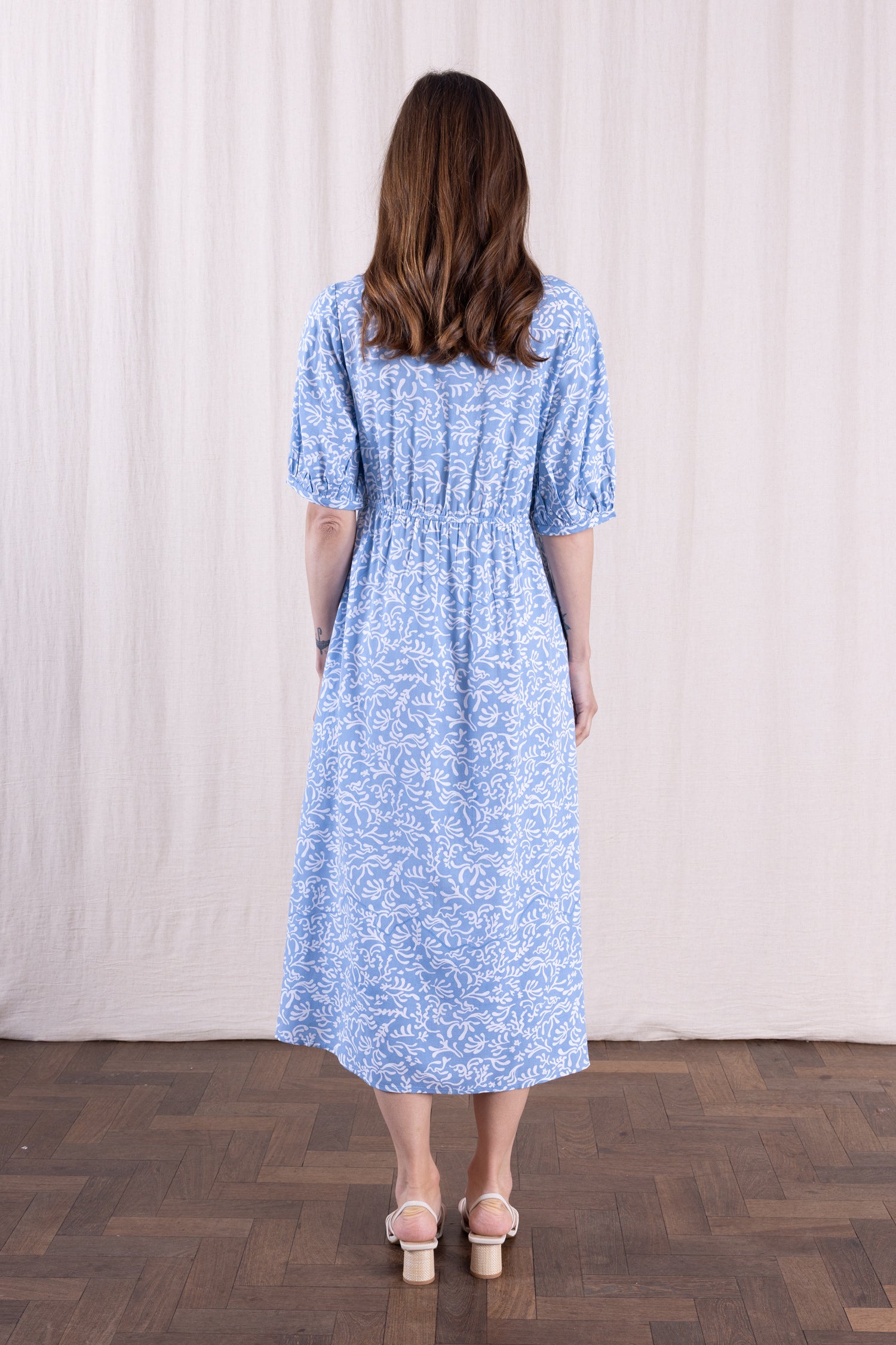 SS26 Ecovero Wrap Front Dress - Misty