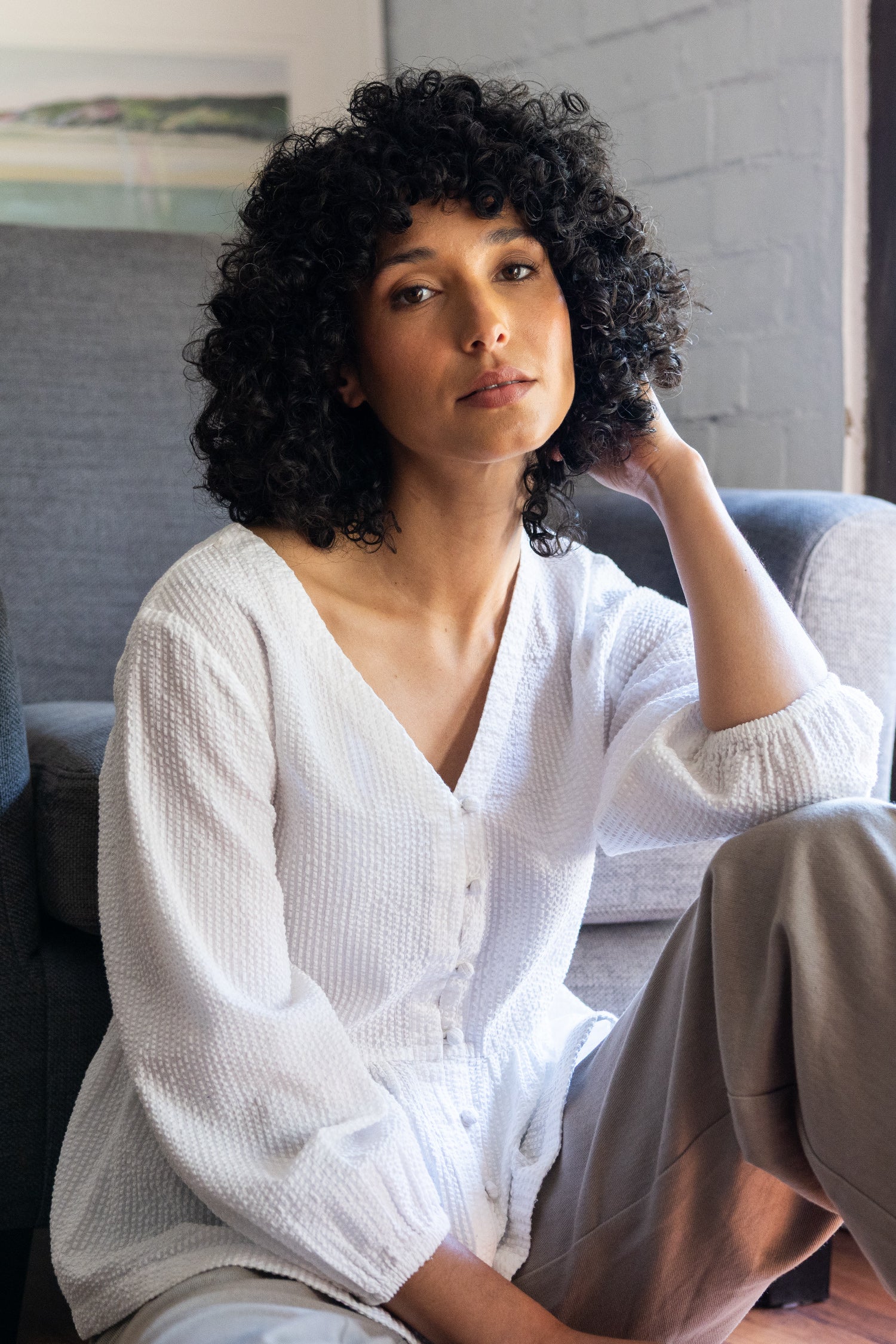 SS26 Cotton Gathered Shirt - White