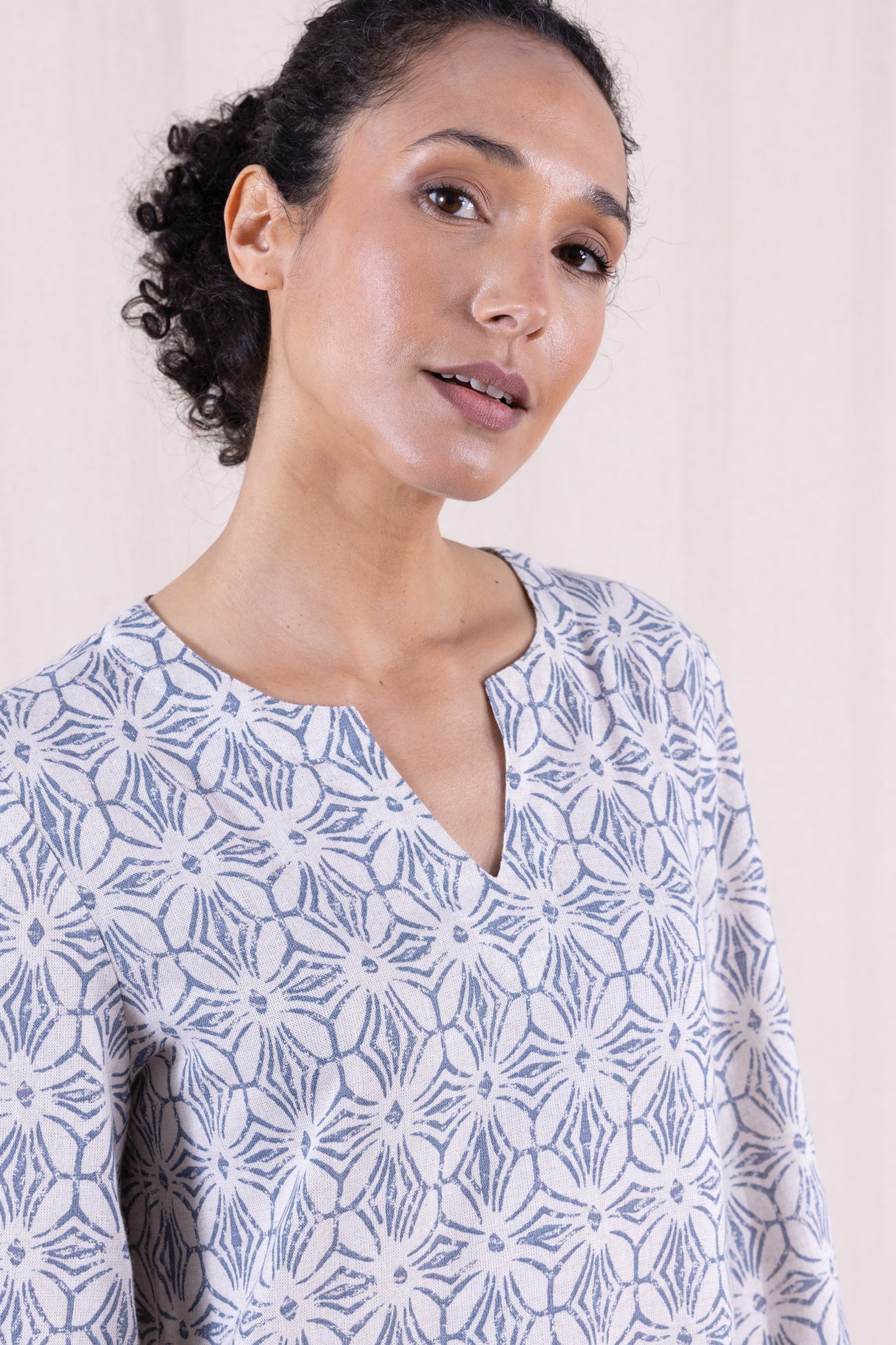 SS26 Relaxed Tunic Dress Cornflower