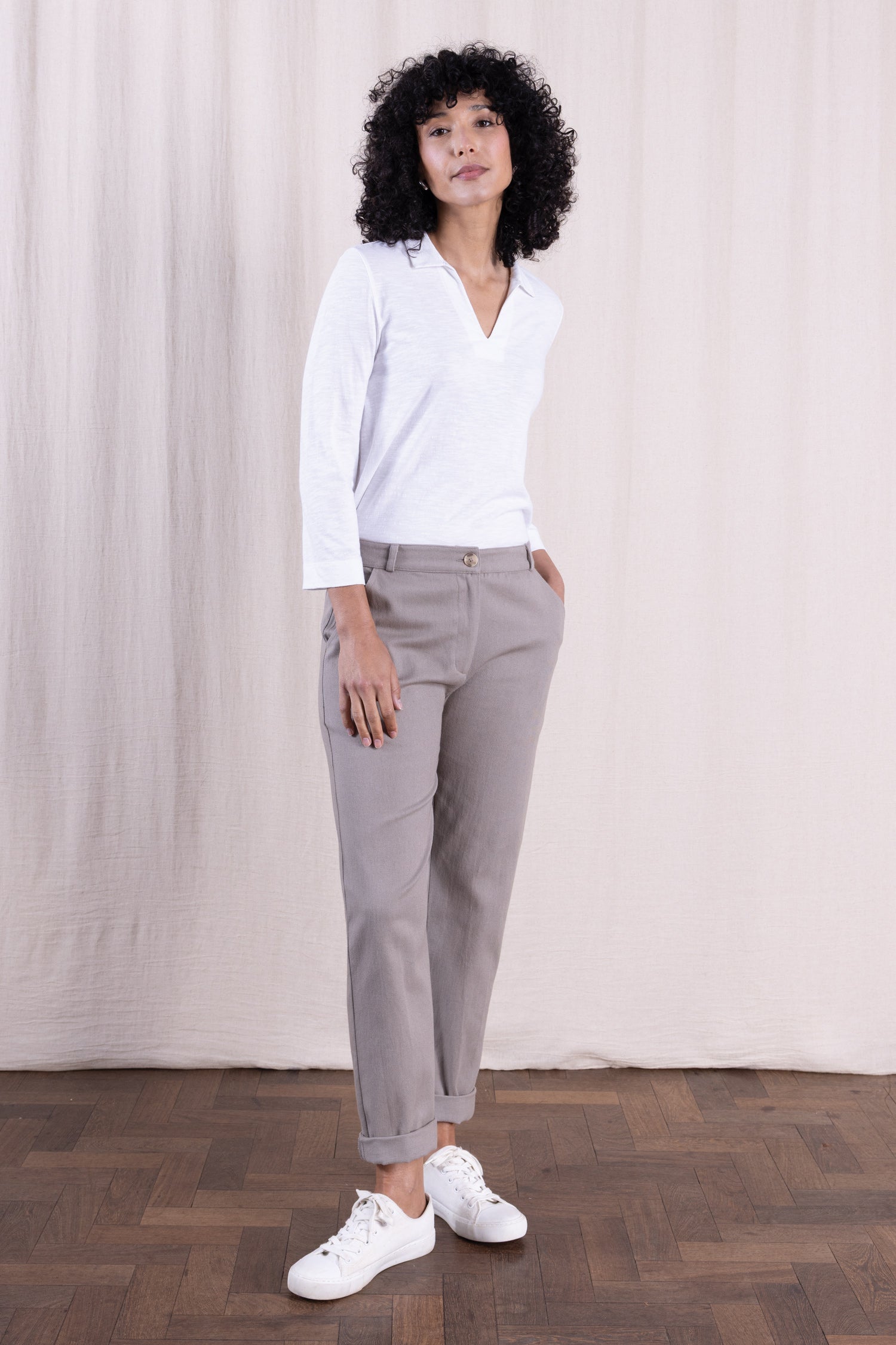 SS26 Cotton Drill Slim Leg Trouser - Agate