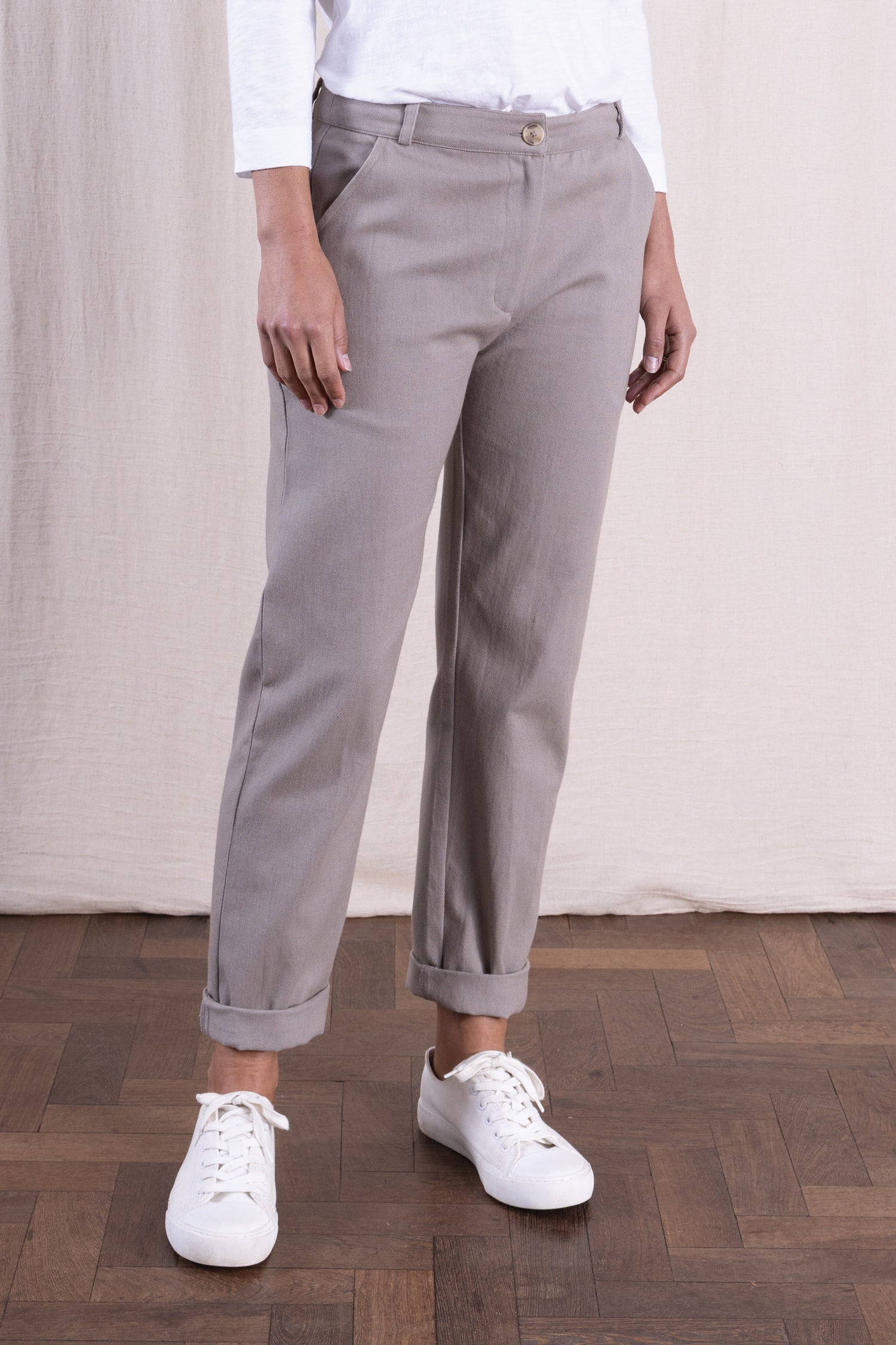 SS26 Cotton Drill Slim Leg Trouser - Agate