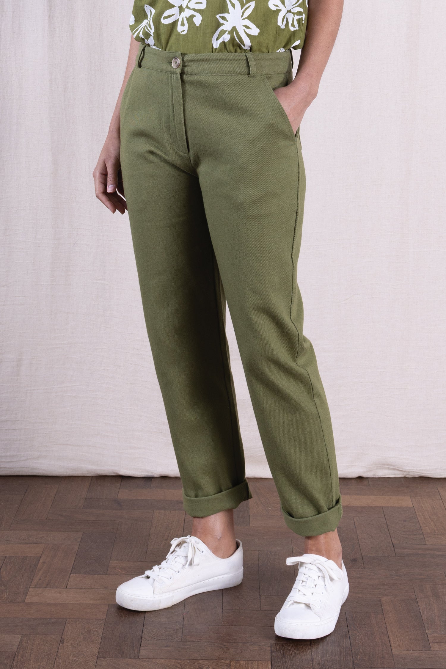 SS26 Cotton Drill Slim Leg Trouser - Verdant