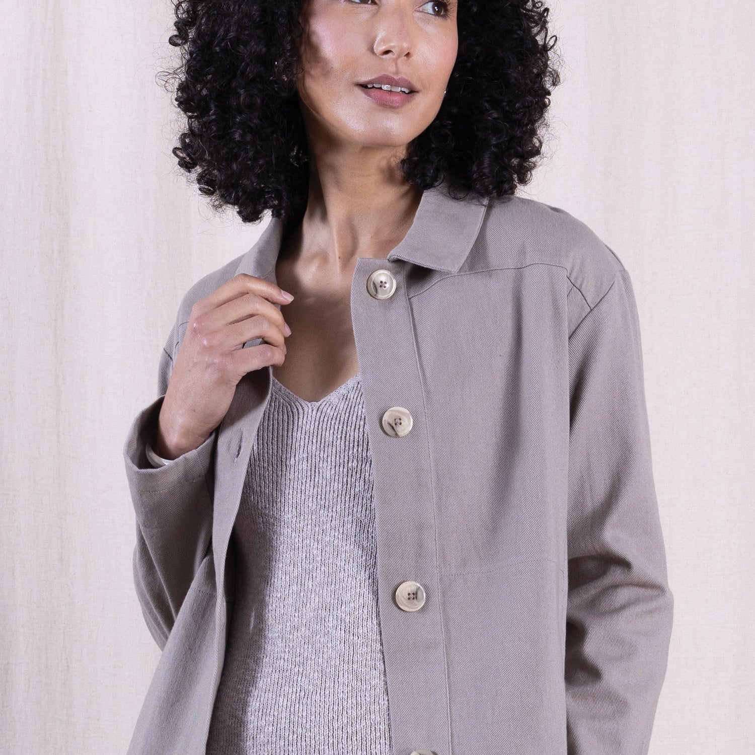 SS26 Cotton Drill Jacket - Agate