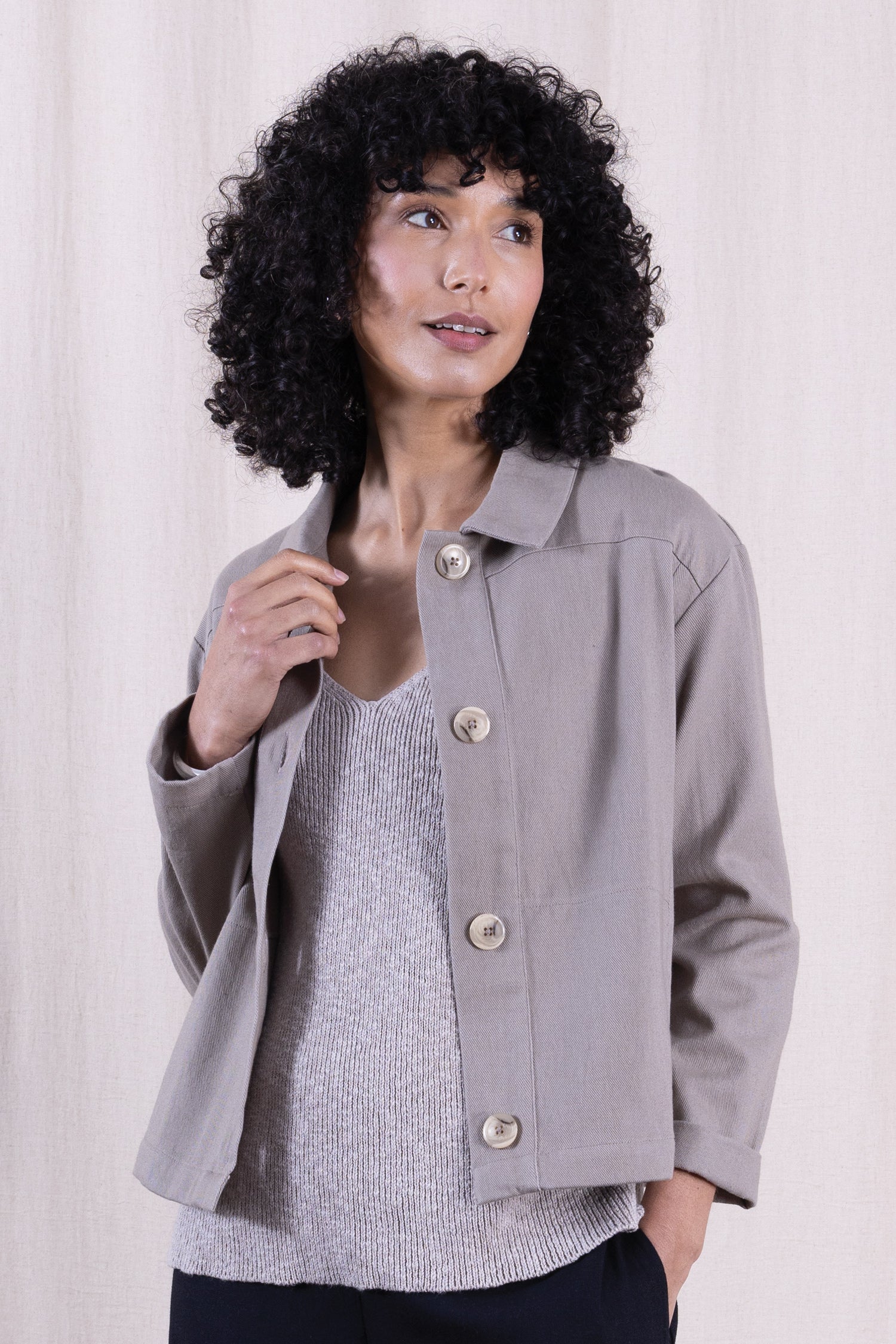 SS26 Cotton Drill Jacket - Agate