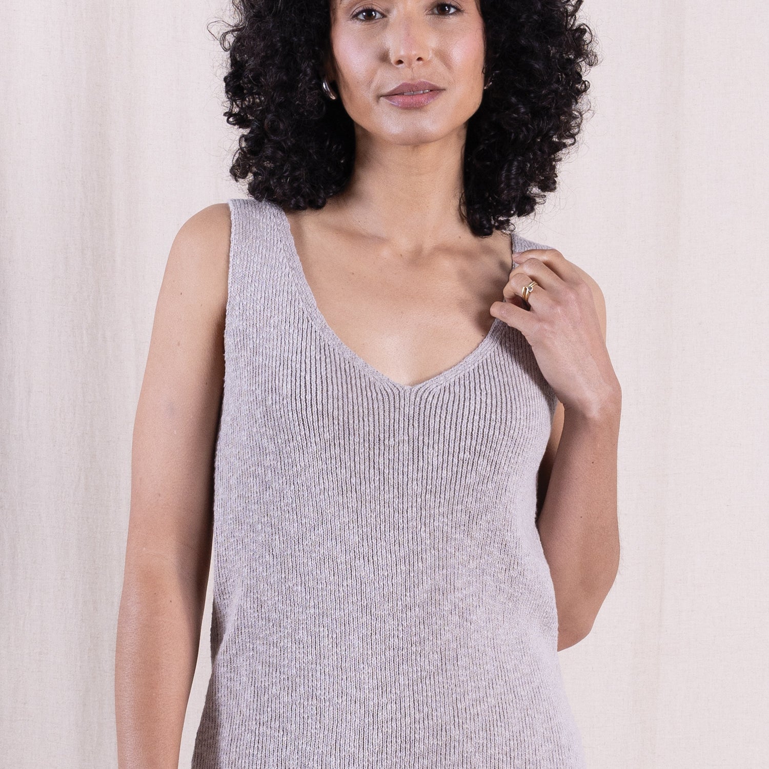 SS26 Cotton Knitted Vest - Agate